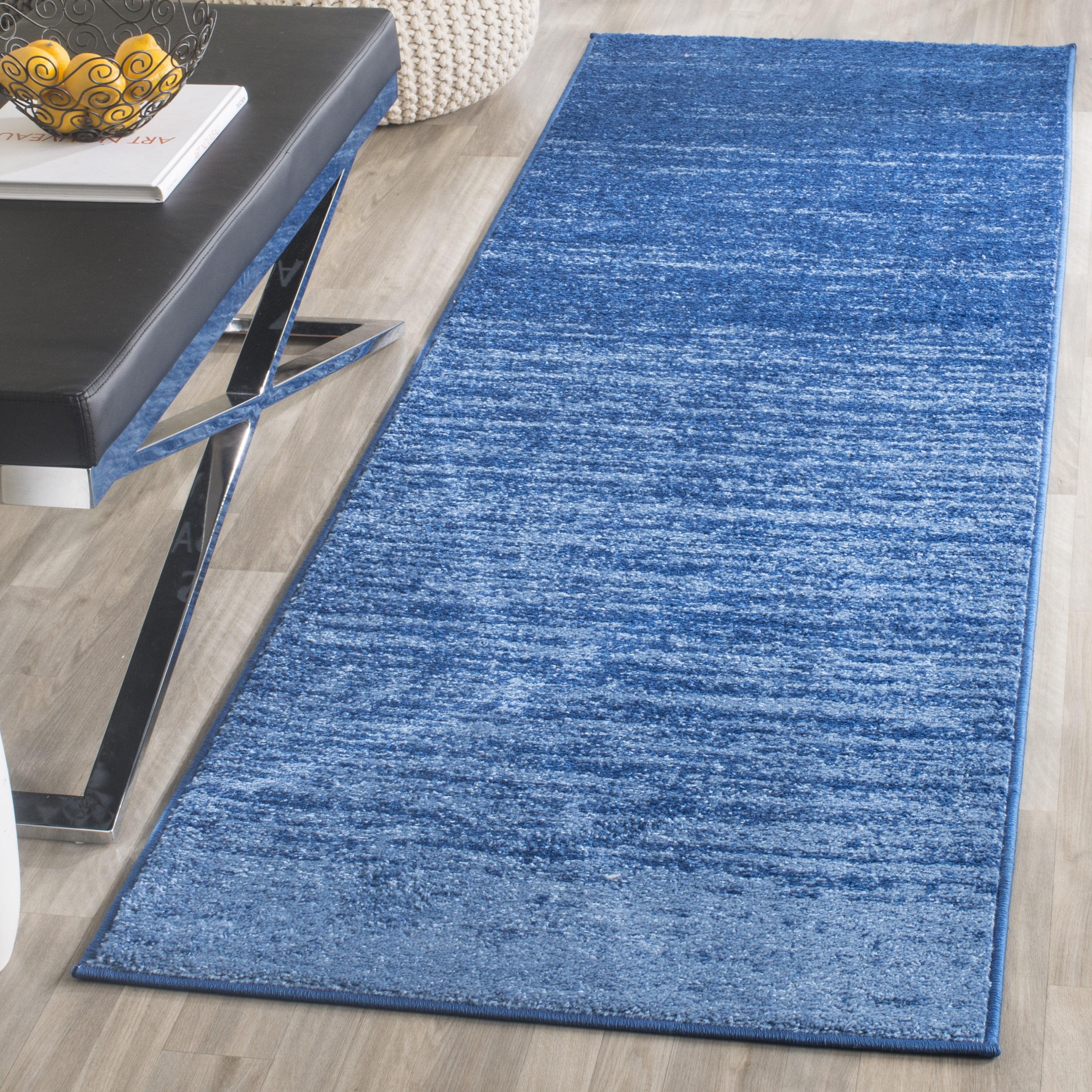 Adirondack ADR113 Machine Made Indoor Runner - Light Blue/Dark Blue - 2'-6"x8' - Safavieh