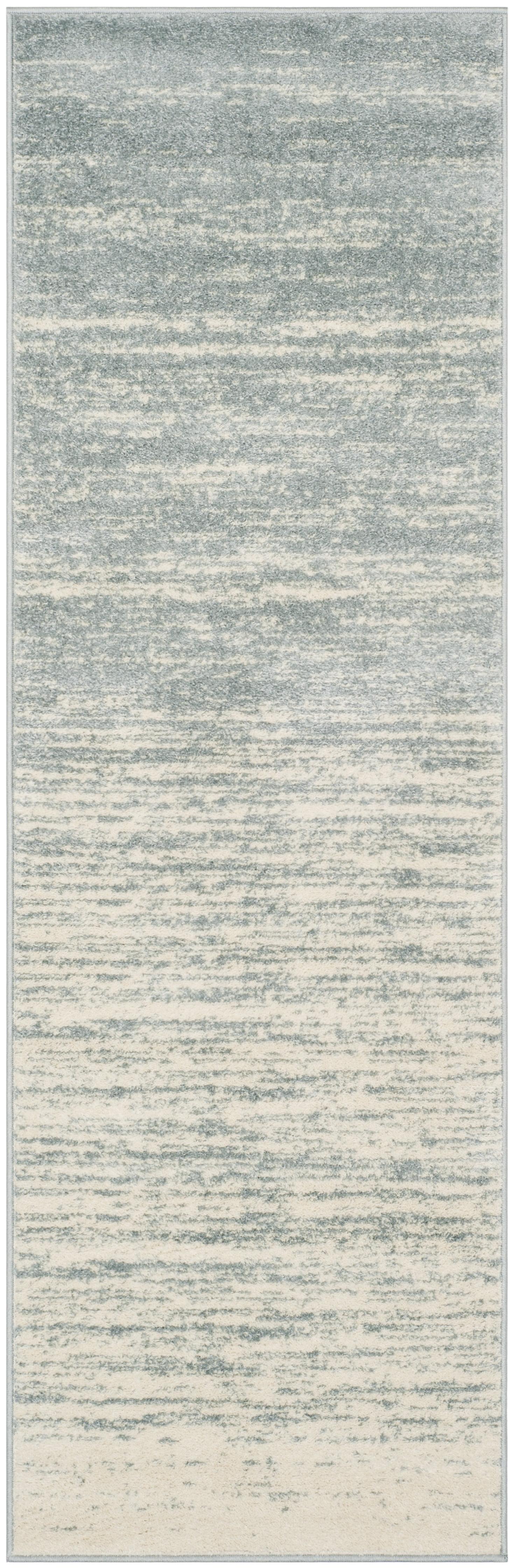 Adirondack ADR113 Machine Made Indoor Runner - Slate/Cream - 2'-6"x10' - Safavieh