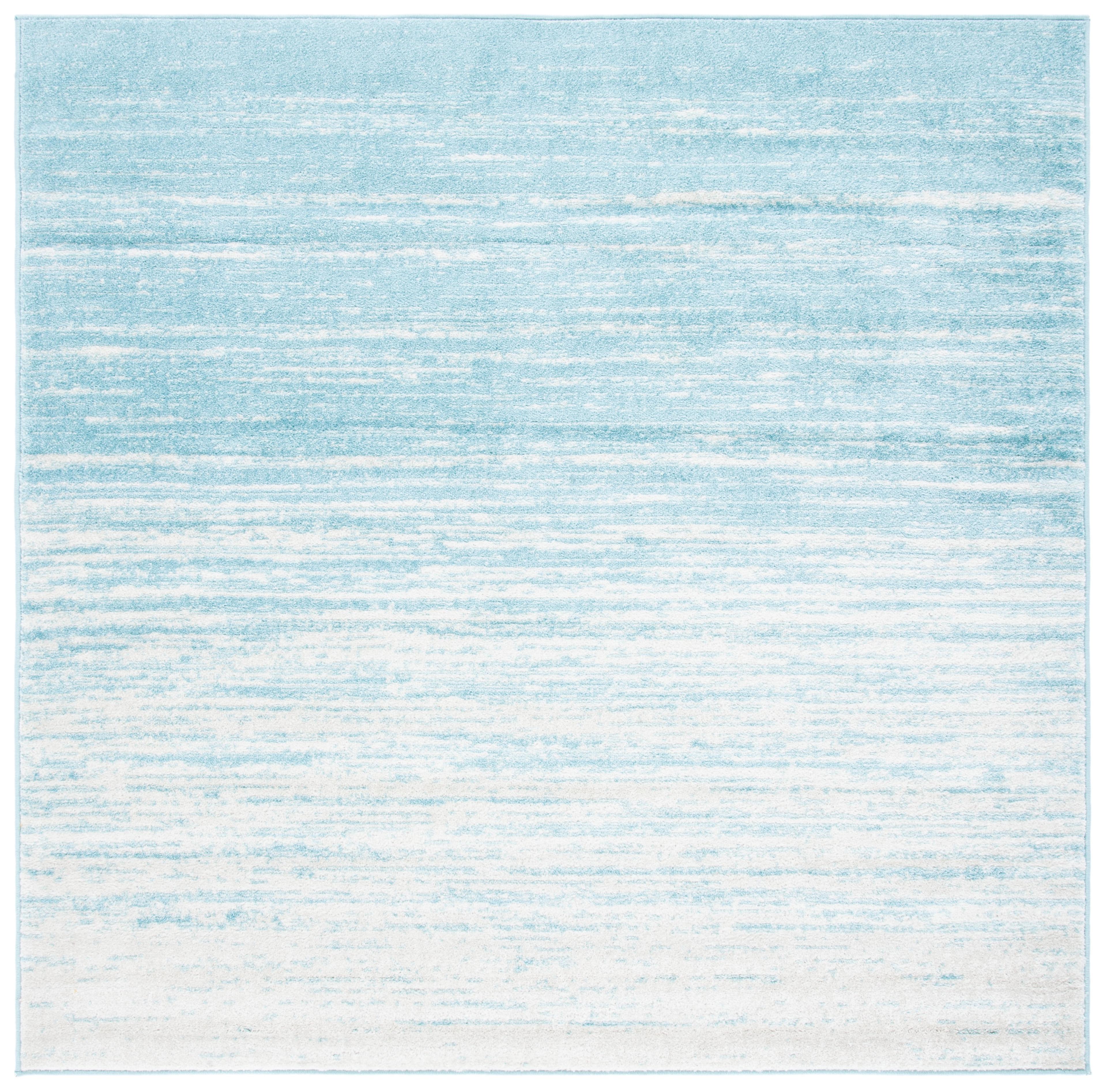 Adirondack ADR113 Machine Made Indoor Area Rug - Aqua/Ivory - 6'-7"x6'-7" - Safavieh