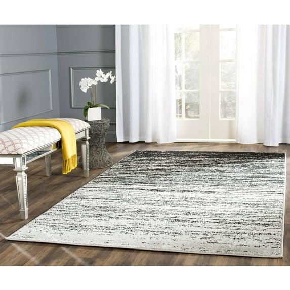 Adirondack ADR113 Machine Made Indoor Area Rug - Silver/Black - 4'x6' - Safavieh