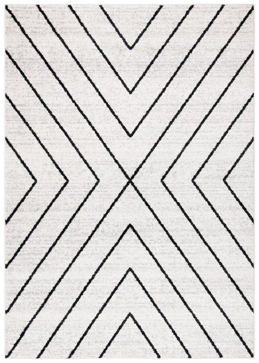 SAFAVIEH Adirondack Evonne Geometric Area Rug, Ivory/Grey, 10' x 14'