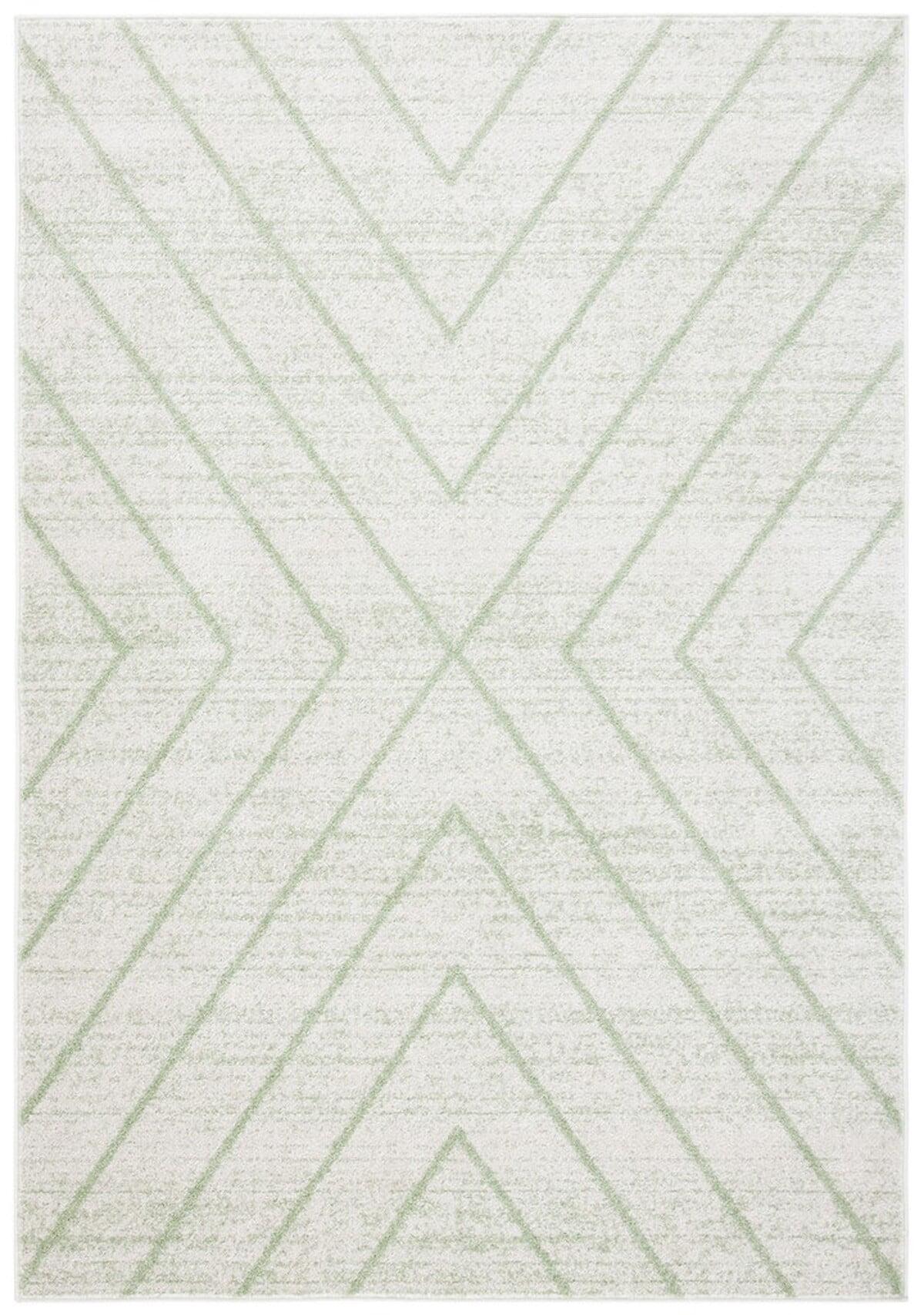 Adirondack ADR251 Machine Made Indoor Area Rug - Ivory/Sage - 4'x6' - Safavieh