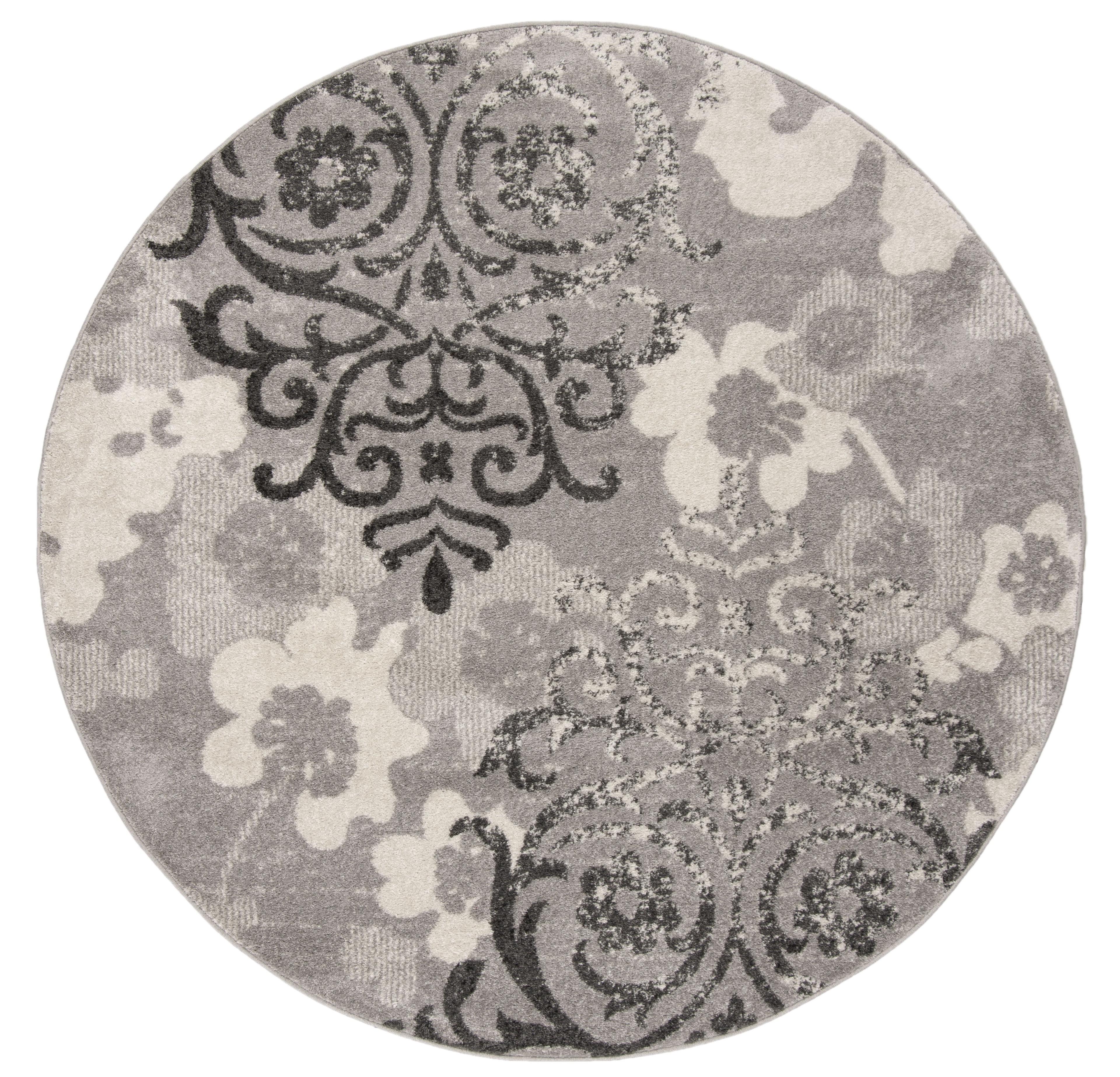 Ivory Elegance 10' Round Synthetic Hand-Knotted Area Rug