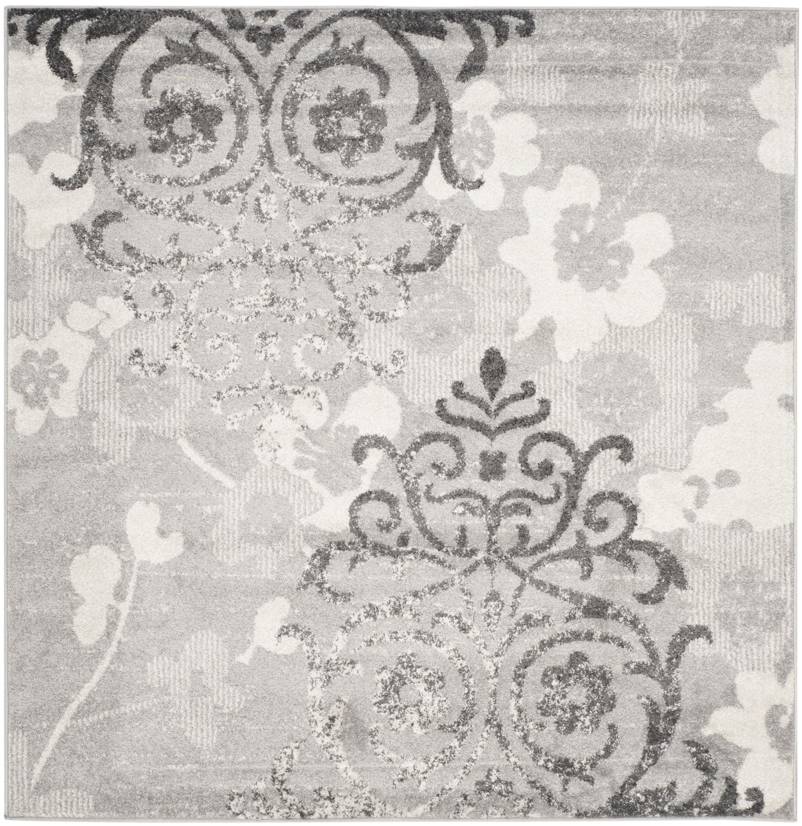 Adirondack ADR114 Machine Made Indoor Area Rug - Silver/Ivory - 10'x10' - Safavieh