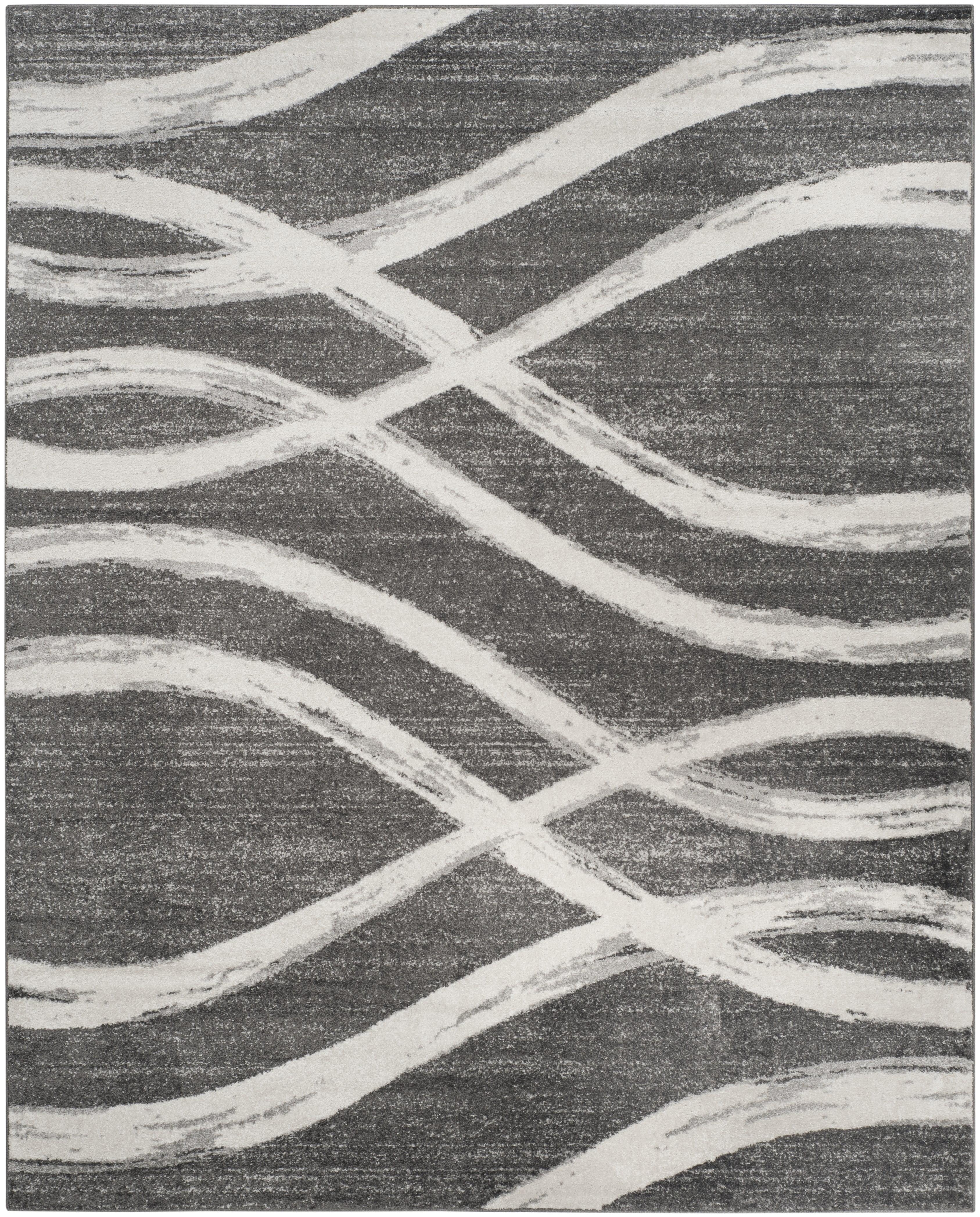 SAFAVIEH Adirondack Isidor Geometric Area Rug, Charcoal/Ivory, 12' x 18'