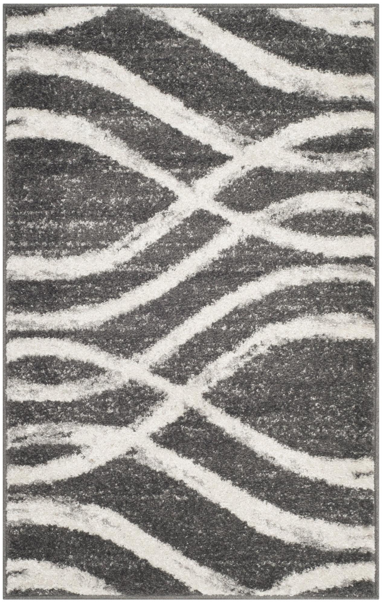 Adirondack ADR125 Machine Made Indoor Area Rug - Charcoal/Ivory - 6'x9' - Safavieh