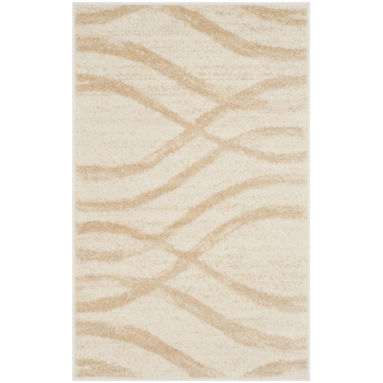 Chic Lodge-Style Cream & Champagne Synthetic Rectangular Rug - 2'6" x 4'