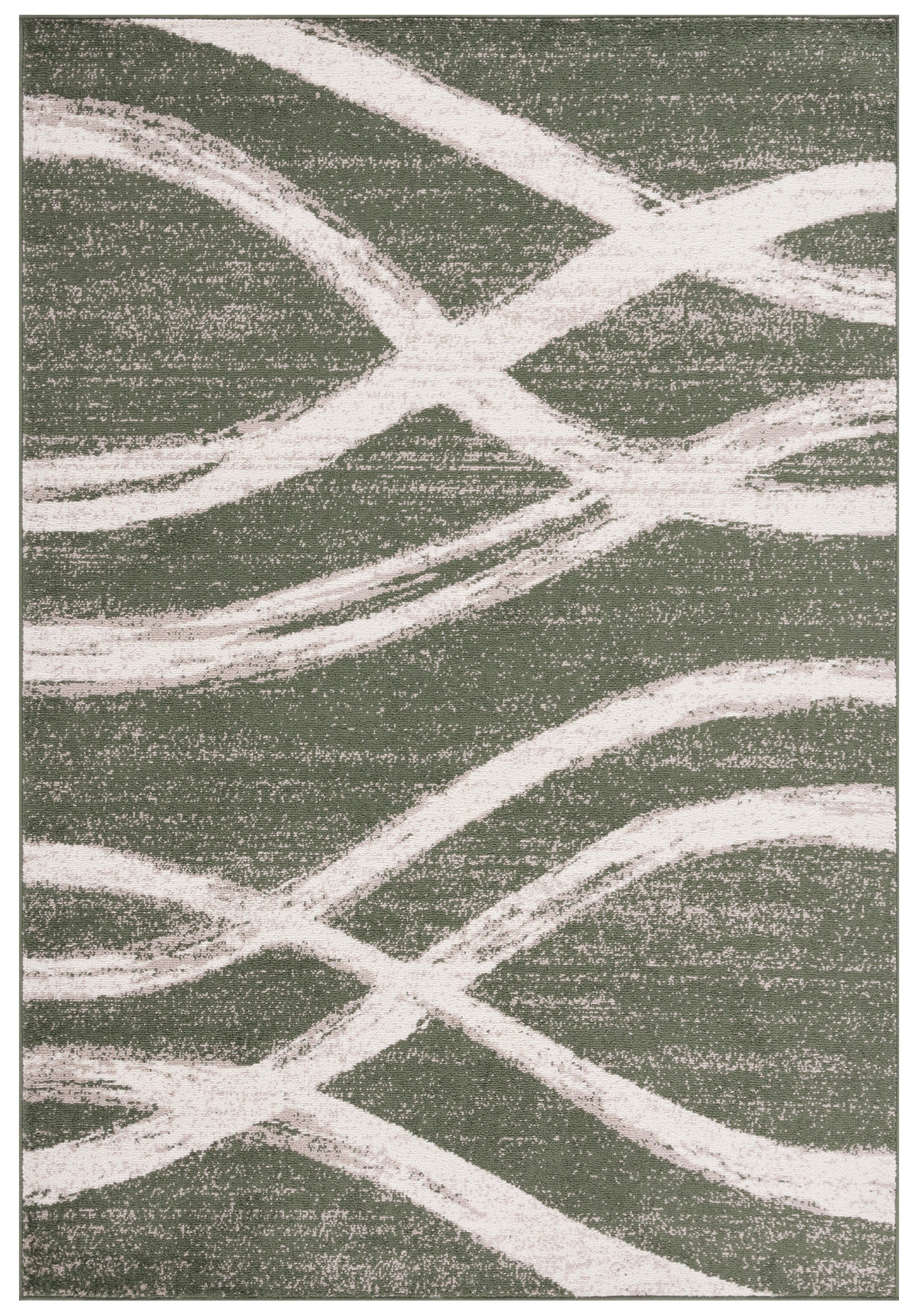 SAFAVIEH Adirondack Isidor Geometric Area Rug, Dark Green/Ivory, 6' x 9'