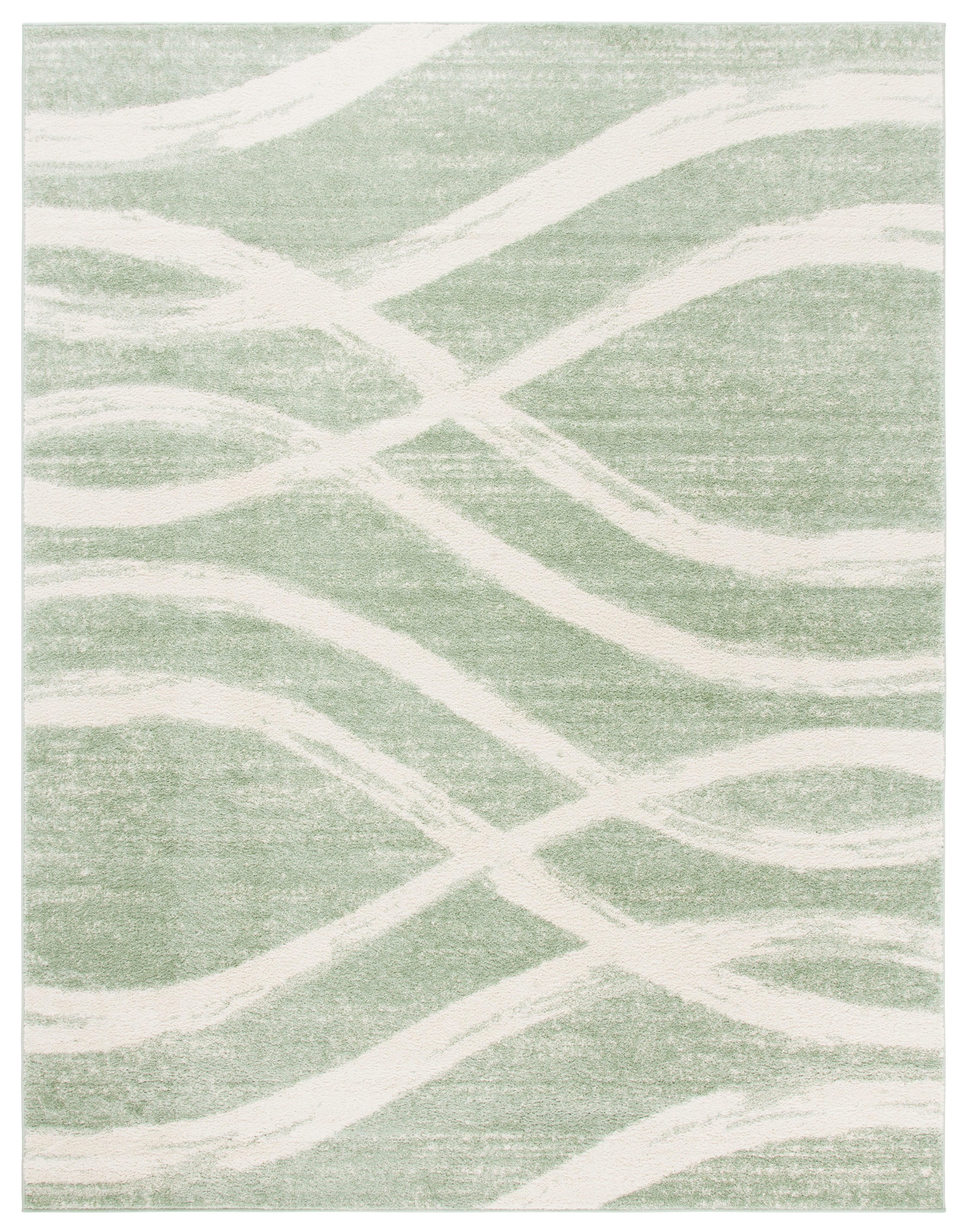 SAFAVIEH Adirondack Isidor Geometric Area Rug, Sage/Cream, 9' x 12'