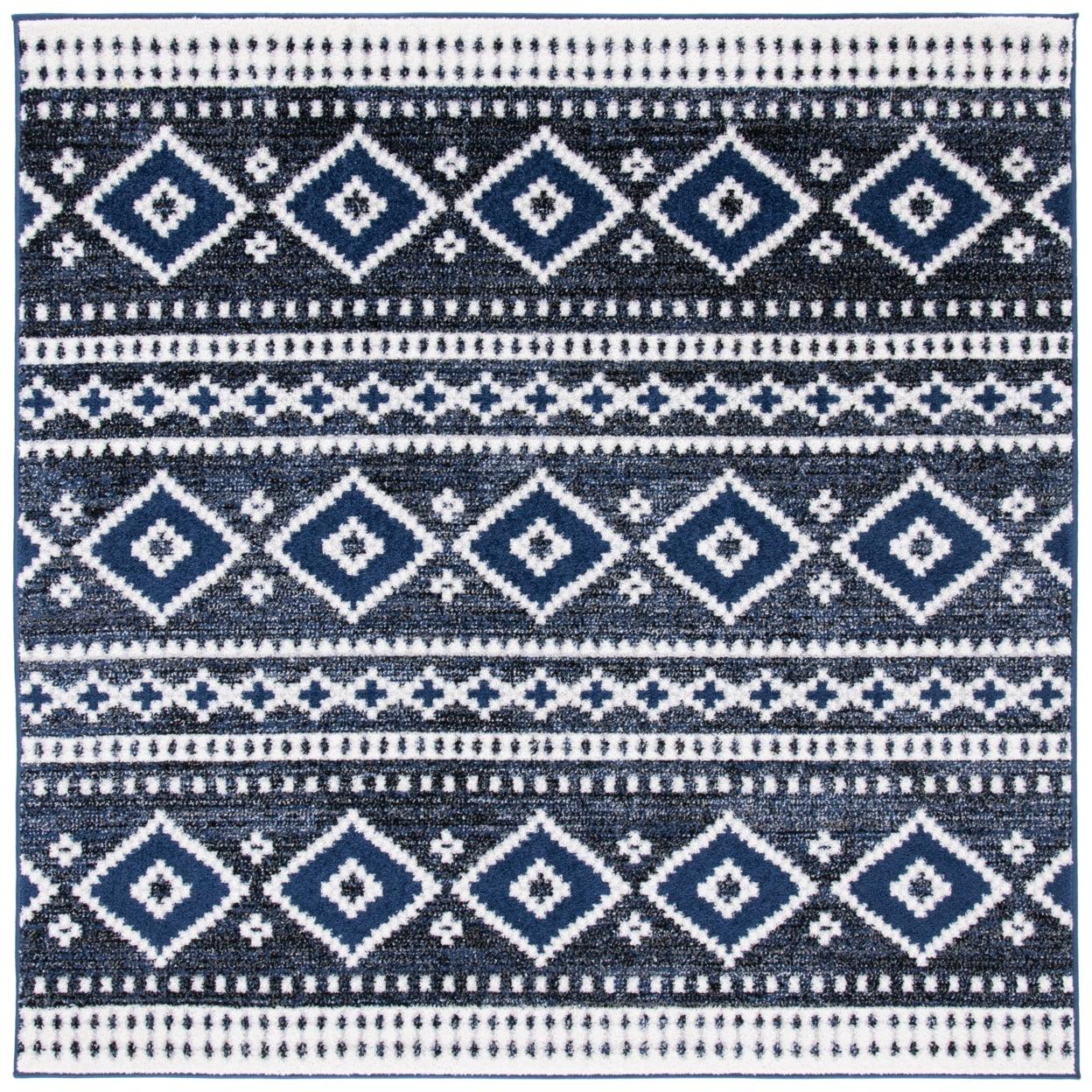 Adirondack ADR277 Power Loomed Area Rug - Dark Grey/Ivory - 6'x6' - Safavieh.