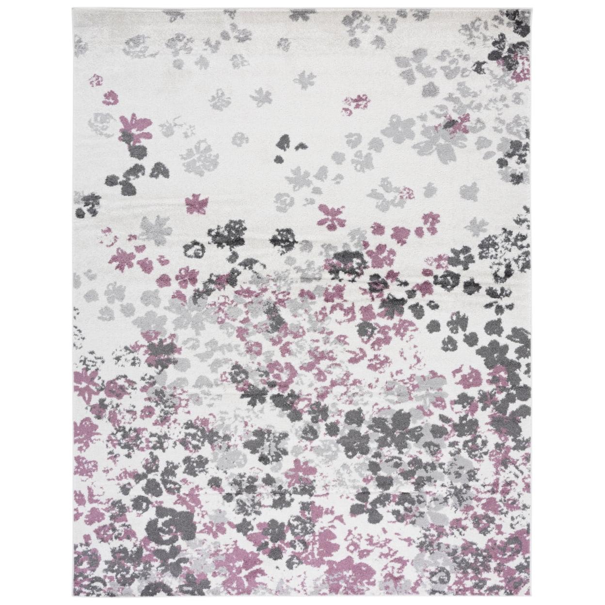 Adirondack ADR115 Machine Made Indoor Area Rug - Ivory/Purple - 6'x9' - Safavieh