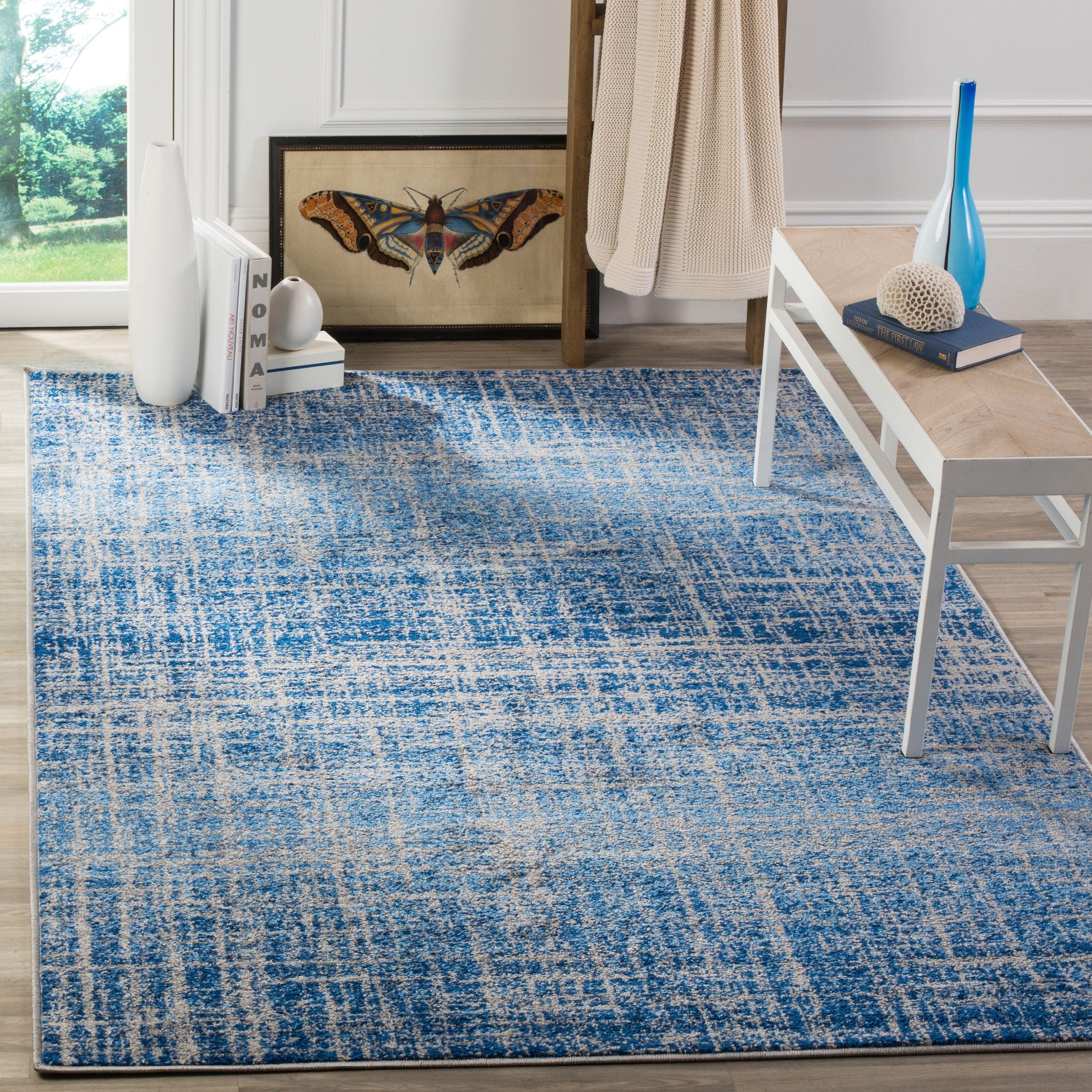 Adirondack ADR116 Machine Made Indoor Area Rug - Blue/Silver - 9'x12' - Safavieh