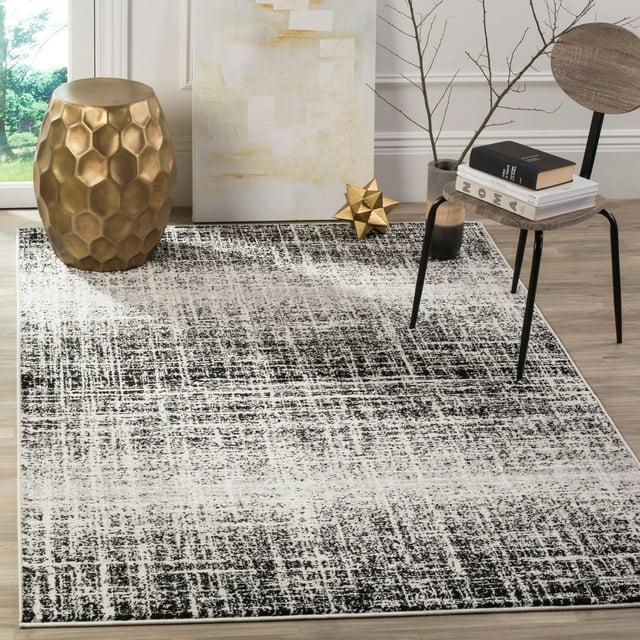 Adirondack ADR116 Machine Made Indoor Area Rug - Ivory/Black - 4'x4' - Safavieh