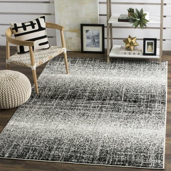 Adirondack ADR116 Machine Made Indoor Area Rug - Silver/Black - 5'-1"x7'-6" - Safavieh