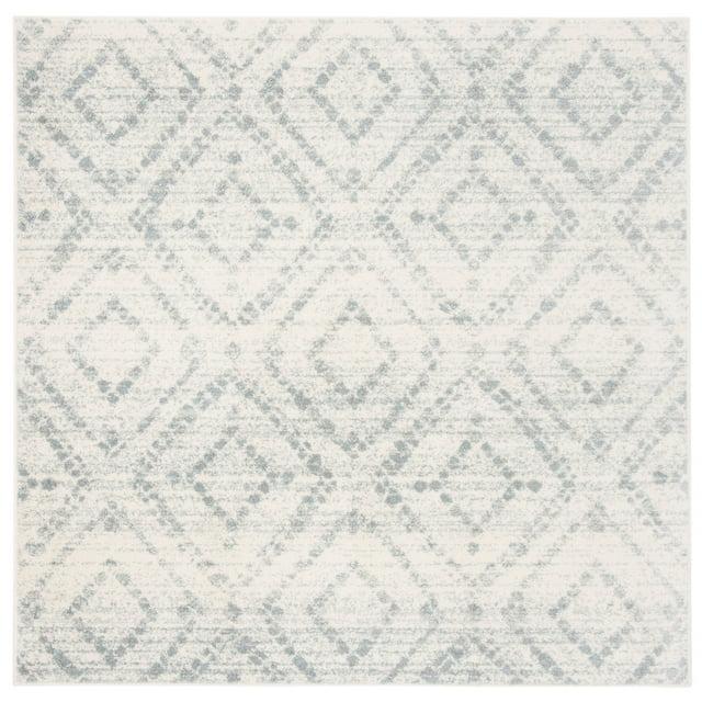 SAFAVIEH Adirondack Lecia Geometric Area Rug, Ivory/Light Blue, 12' x 12' Square