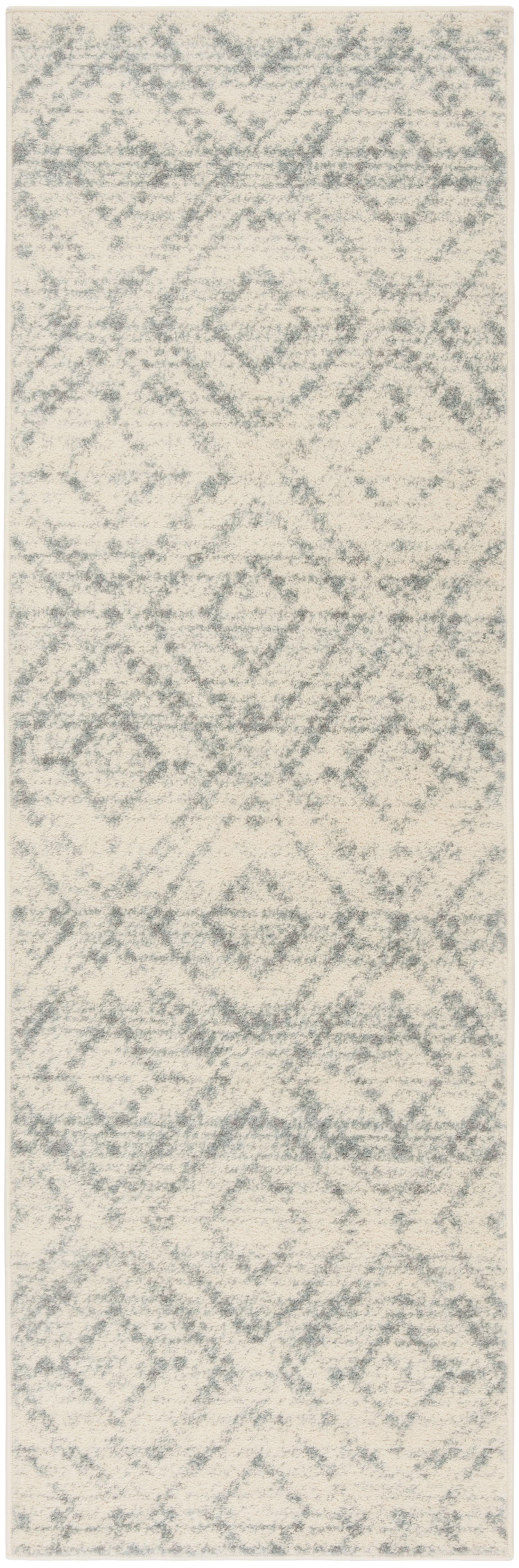 Adirondack ADR131 Machine Made Indoor Runner - Ivory/Light Blue - 2'-6"x8' - Safavieh