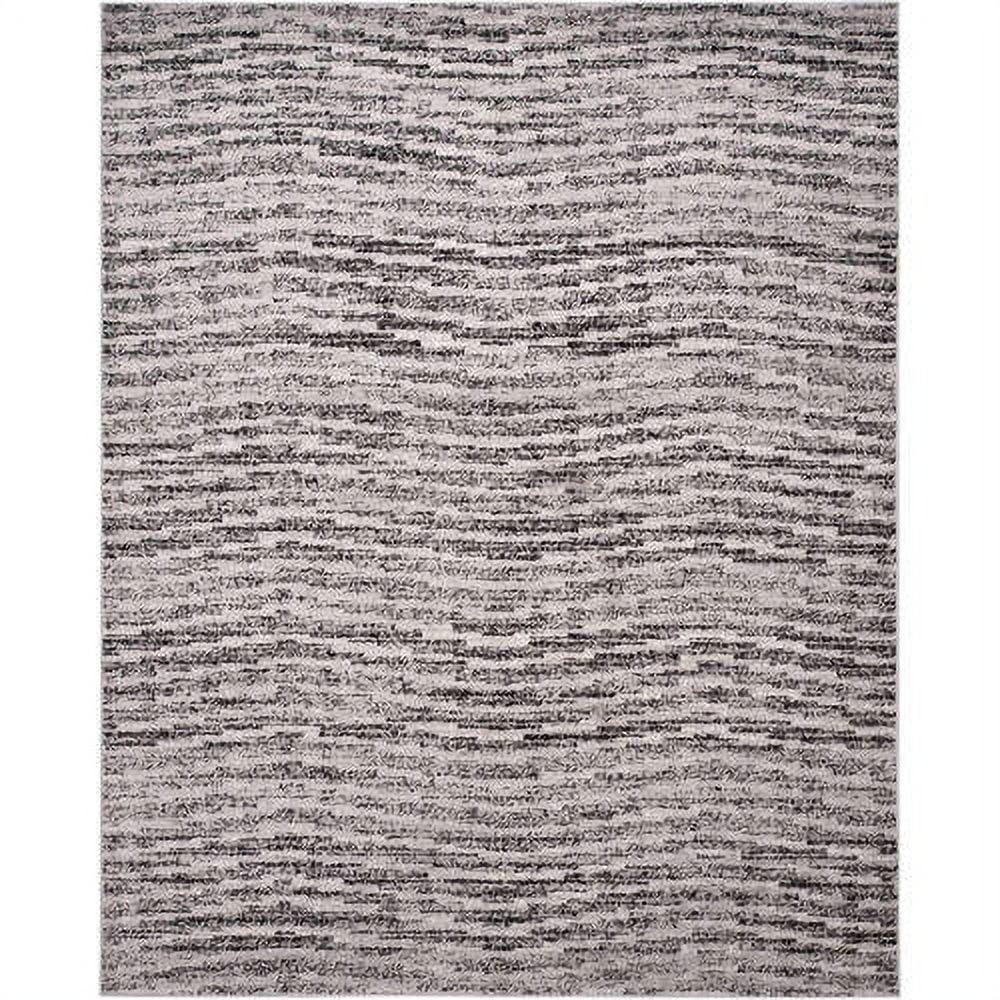 Reversible Black Stripe Synthetic 8' x 10' Rectangular Rug