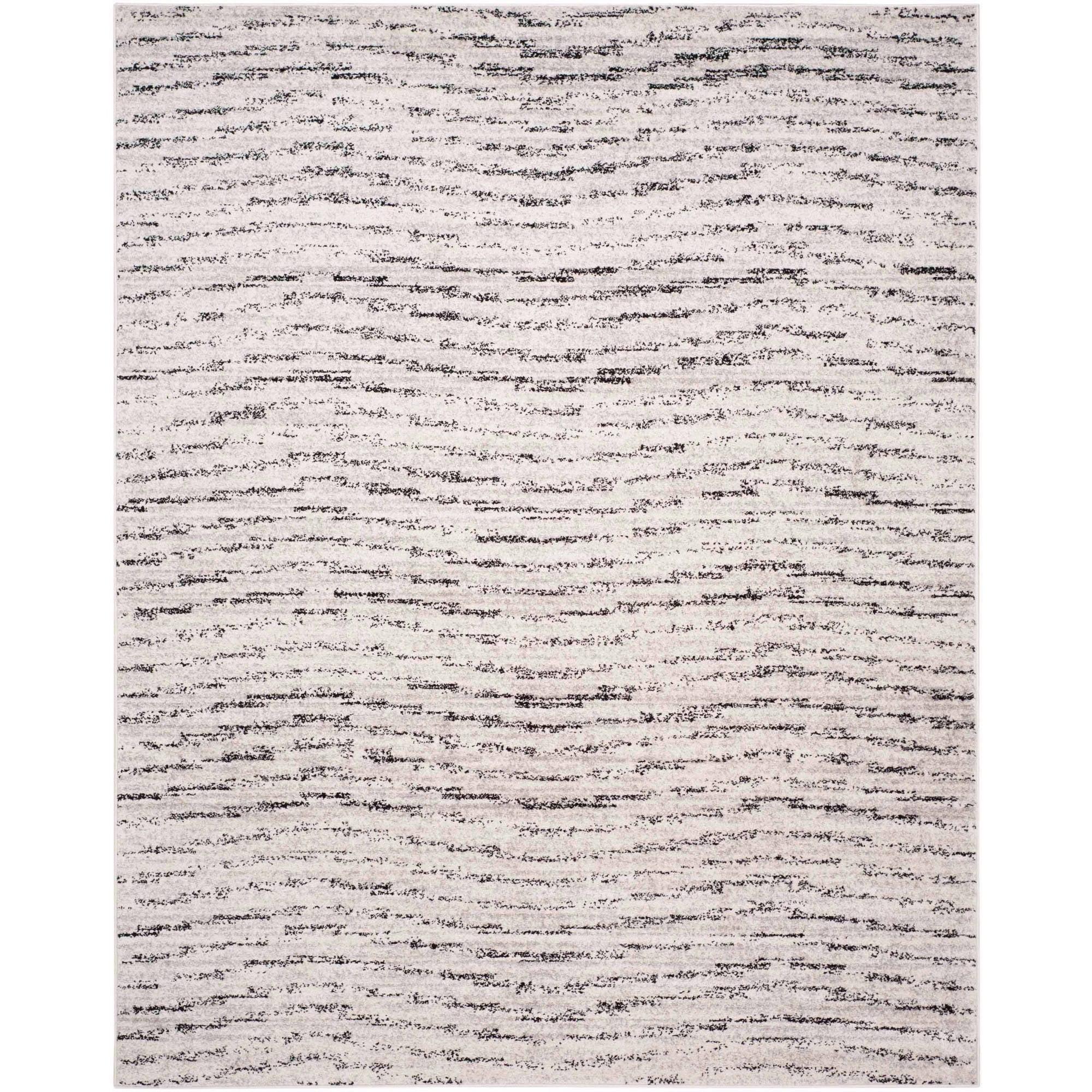 Ivory and Silver 8' x 10' Reversible Rectangular Area Rug