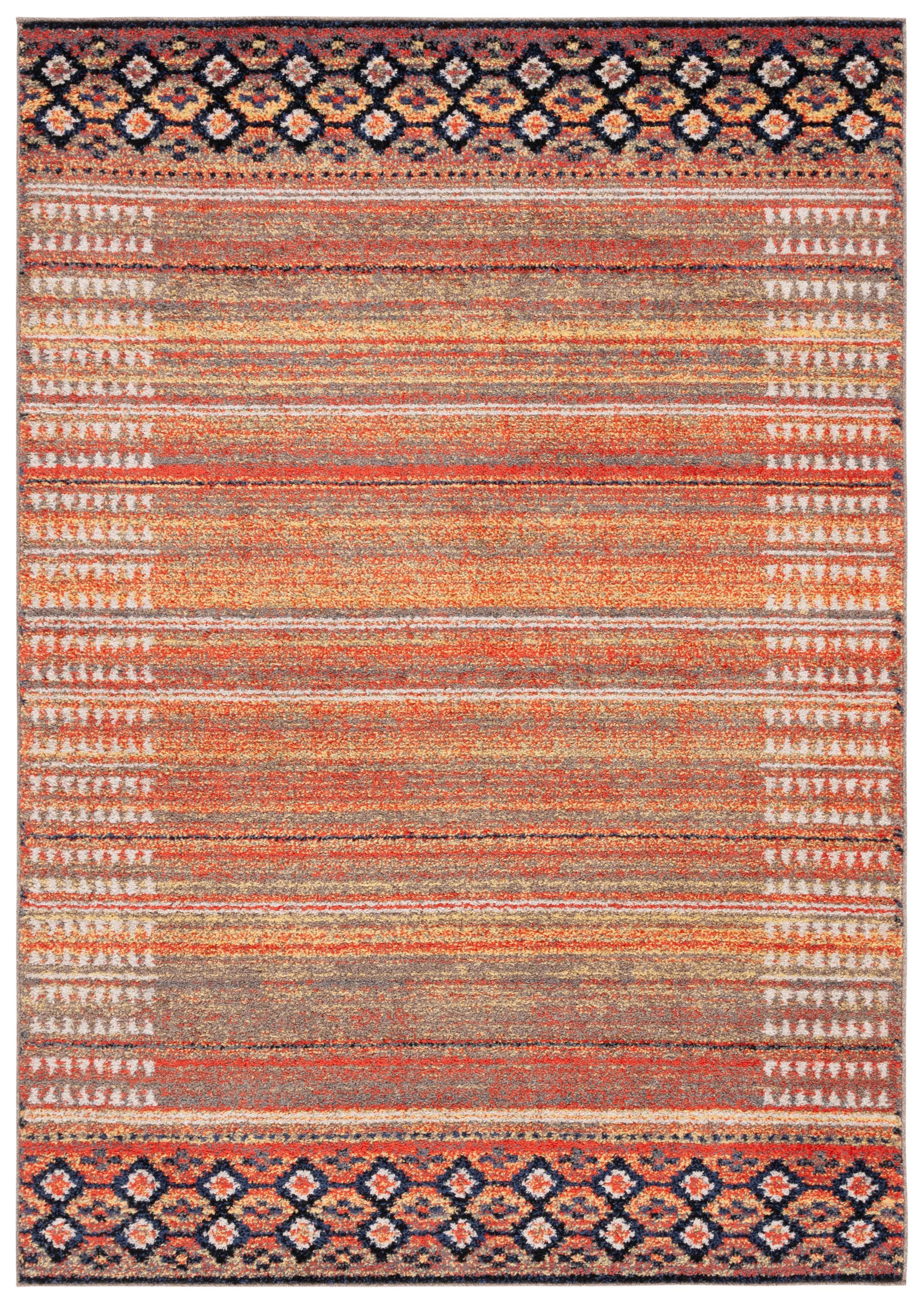 SAFAVIEH Adirondack Maria Stripe Area Rug, Ivory/Blue Grey, 4' x 6'