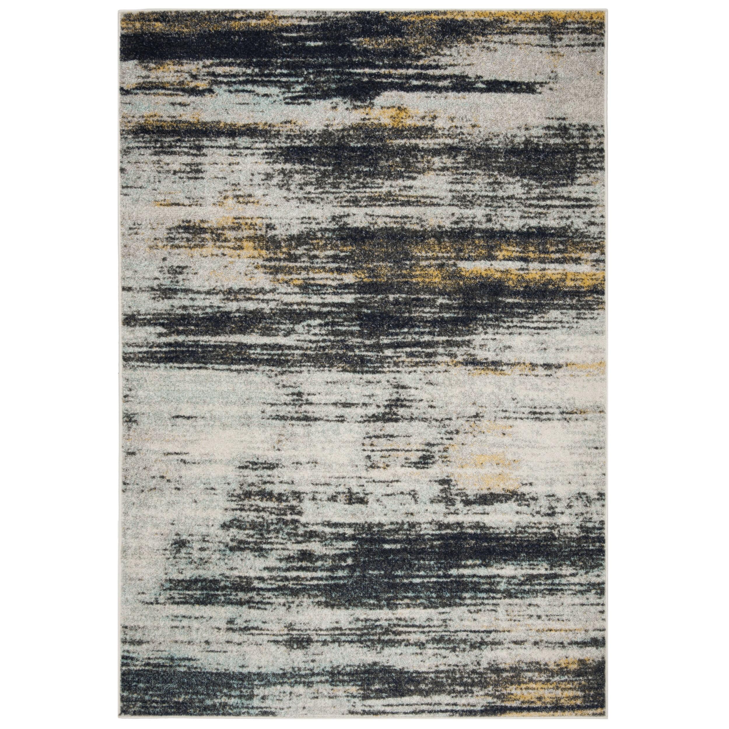 Adirondack ADR201 Power Loomed Runner Rug - Light Grey/Black - 2'6"x8' - Safavieh.