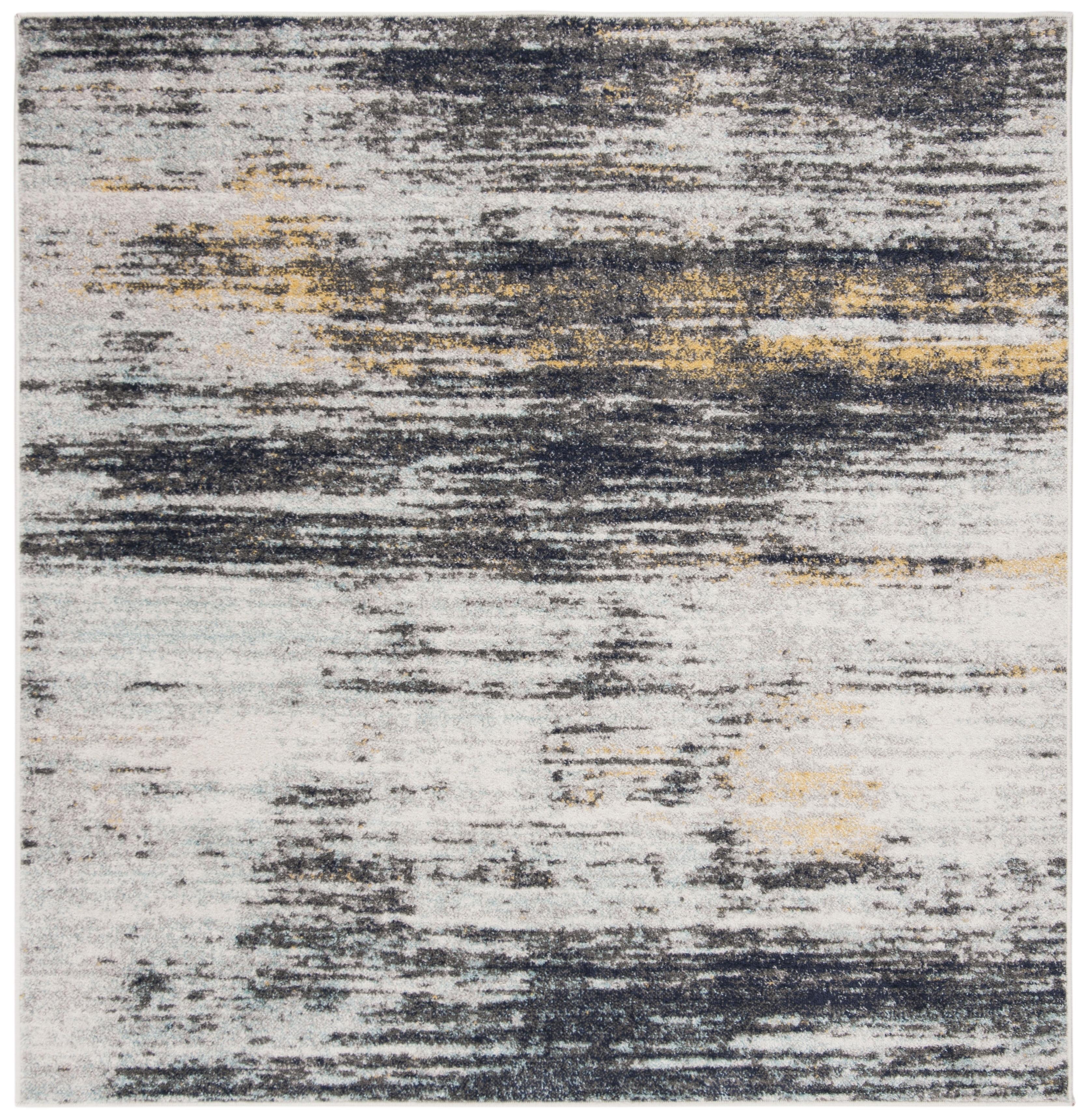 Adirondack ADR201 Power Loomed Area Rug - Light Grey/Black - 6'x6' - Safavieh.