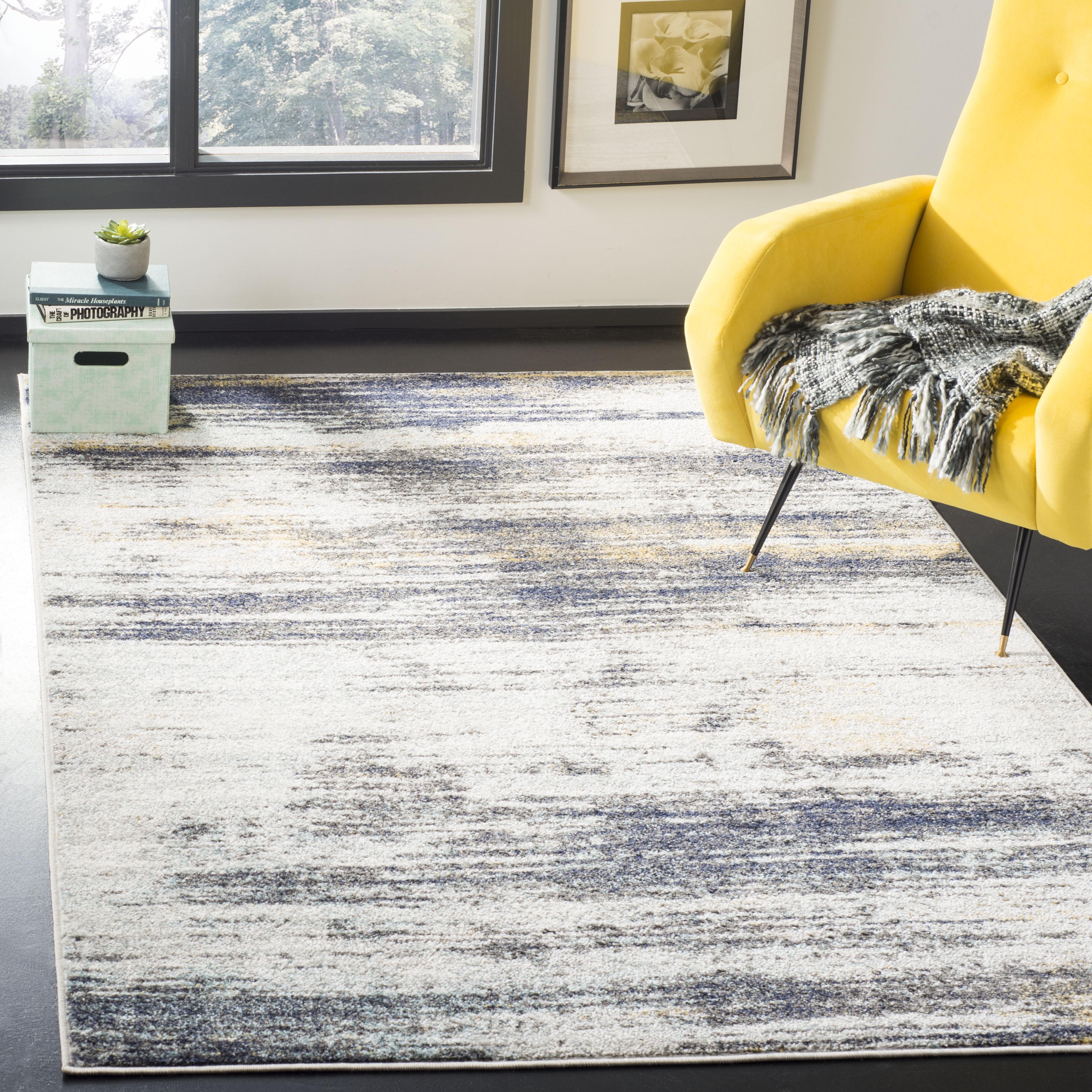 Adirondack ADR201 Power Loomed Area Rug - Light Grey/Black - 6'x6' - Safavieh.