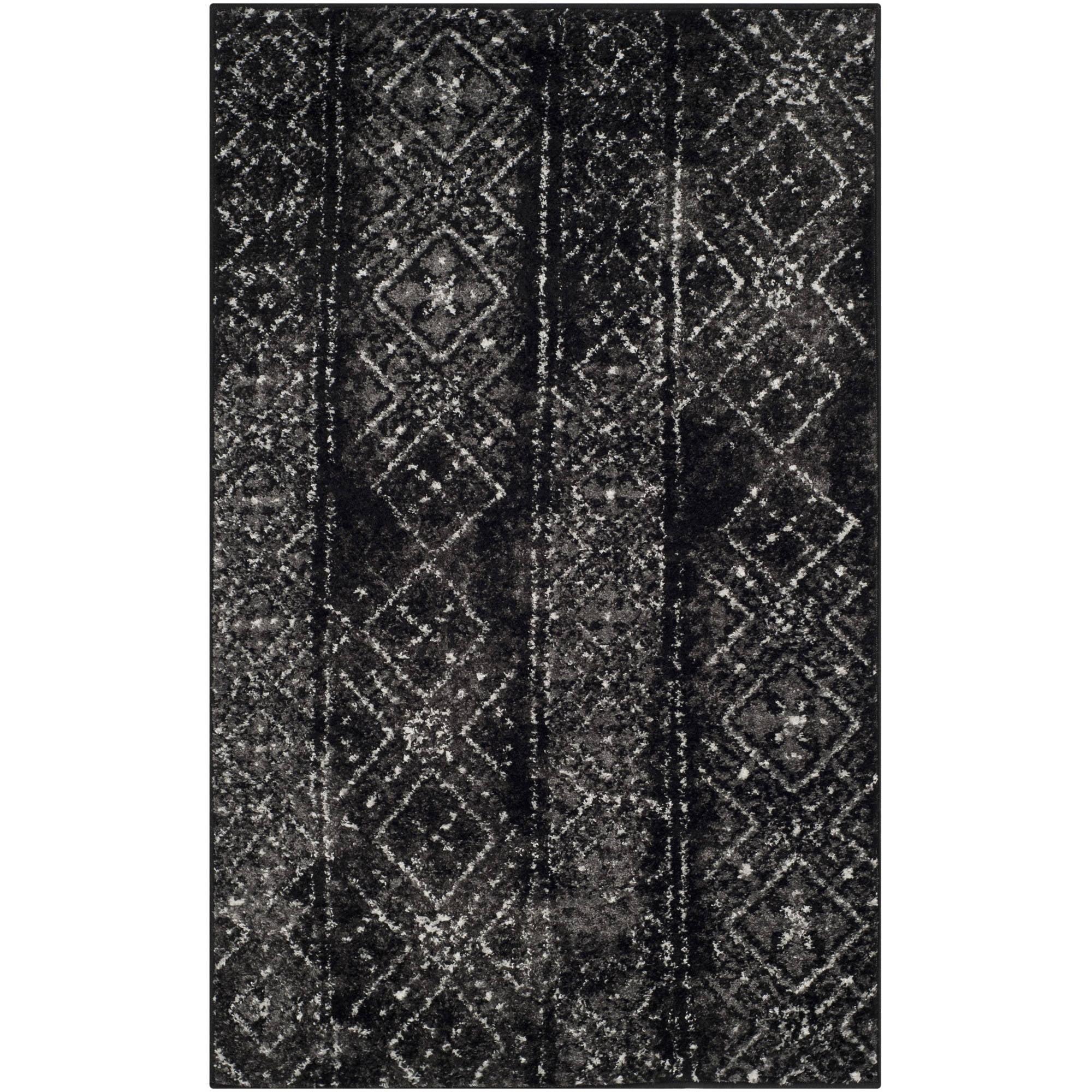 Adirondack ADR111 Machine Made Indoor Accent Rug - Black/Silver - 3'x5' - Safavieh