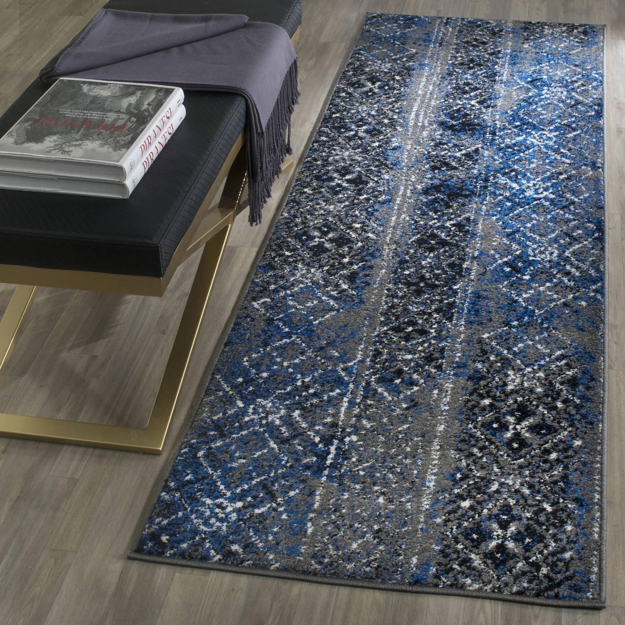 Adirondack ADR111 Machine Made Indoor Runner - Silver/Multi - 2'-6"x10' - Safavieh