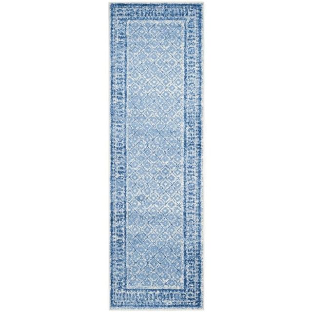 Adirondack ADR110 Machine Made Indoor Runner - Silver/Blue - 2'-6"x8' - Safavieh