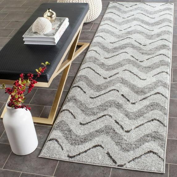 Adirondack ADR121 Power Loomed Runner Rug - Silver/Charcoal - 2'6"x6' - Safavieh.
