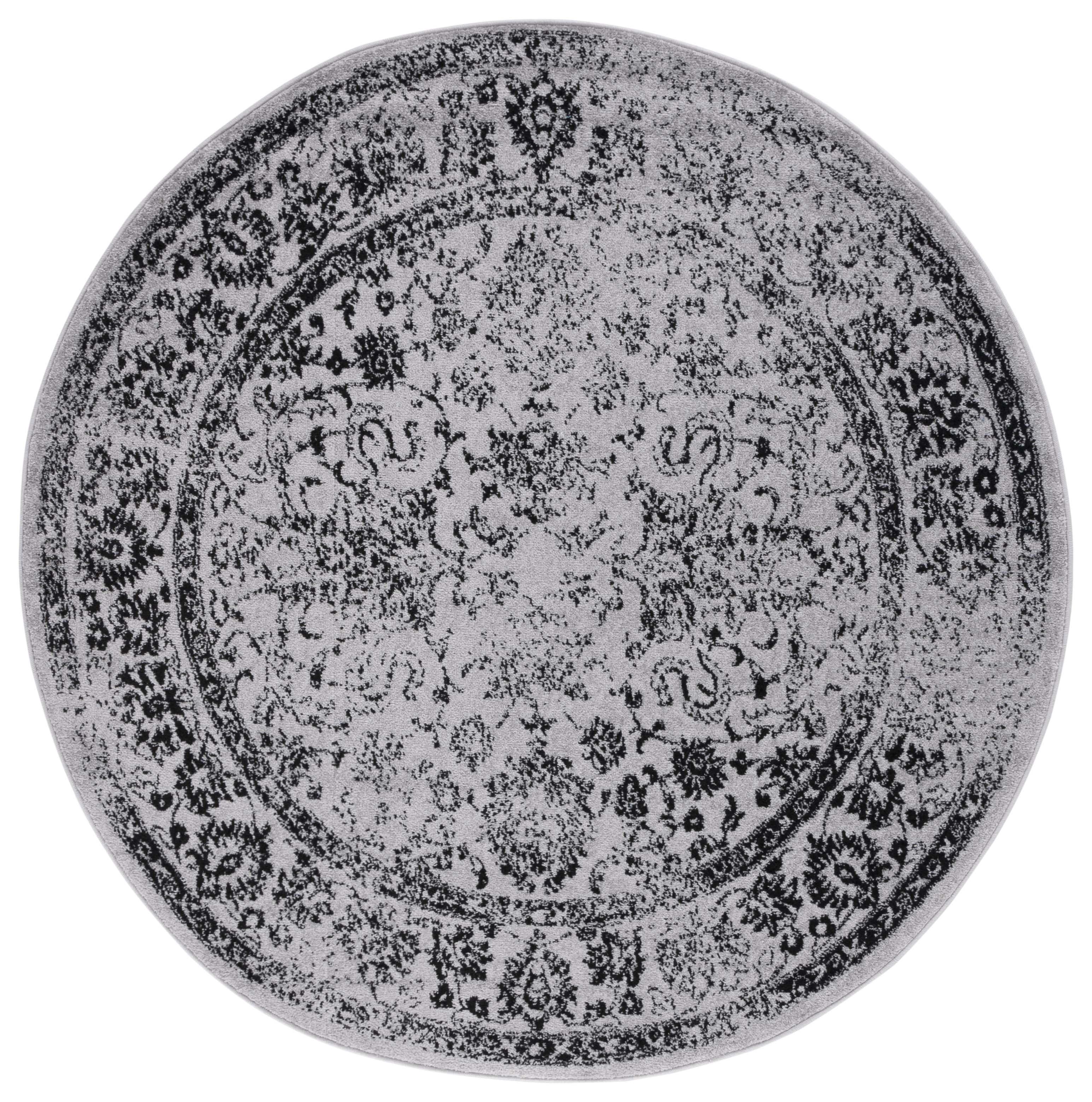 Adirondack ADR109 Machine Made Indoor Area Rug - Grey/Black - 8' Round - Safavieh
