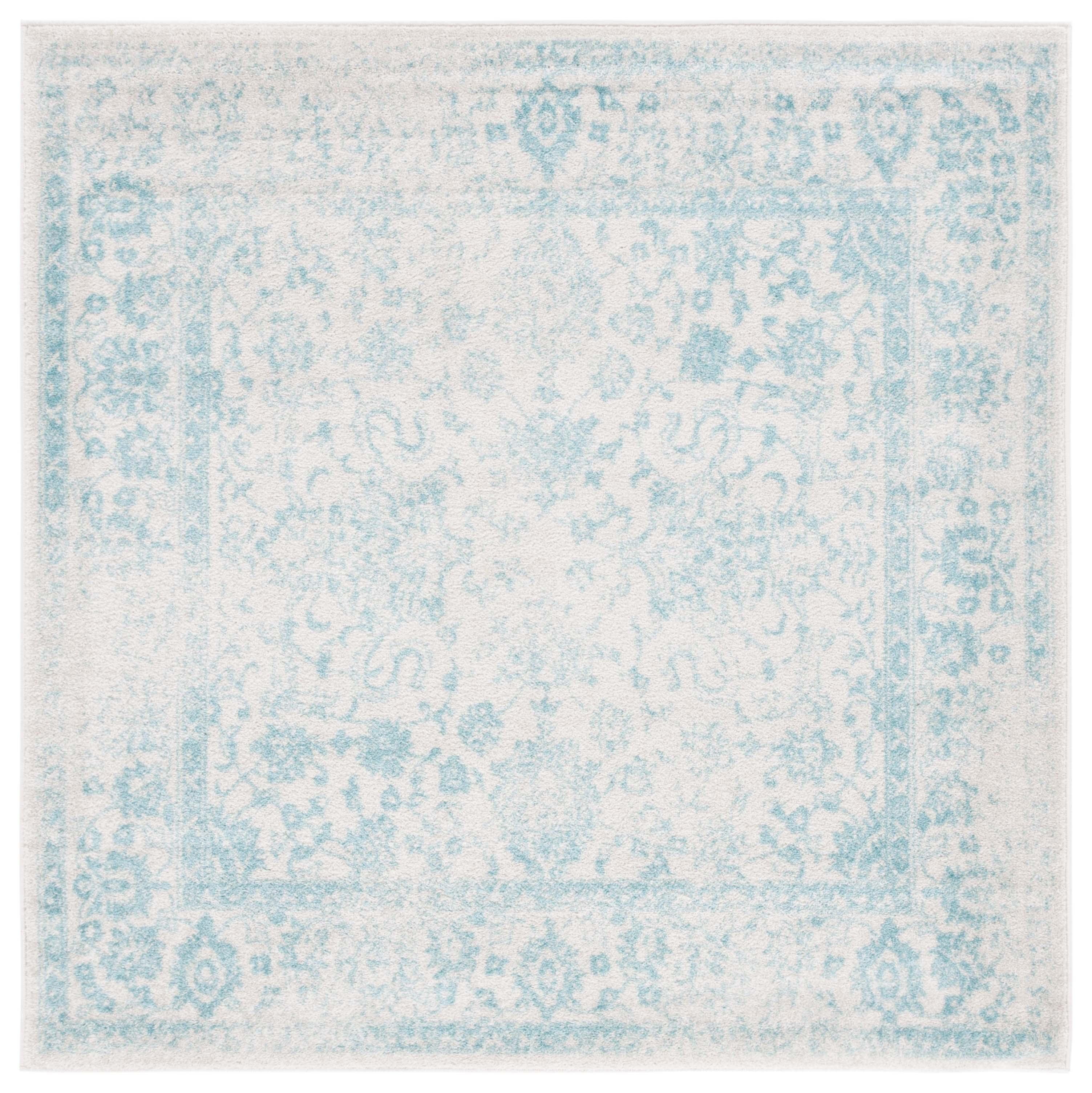 Adirondack ADR109 Machine Made Indoor Area Rug - Ivory/Light Blue - 6'x6' - Safavieh