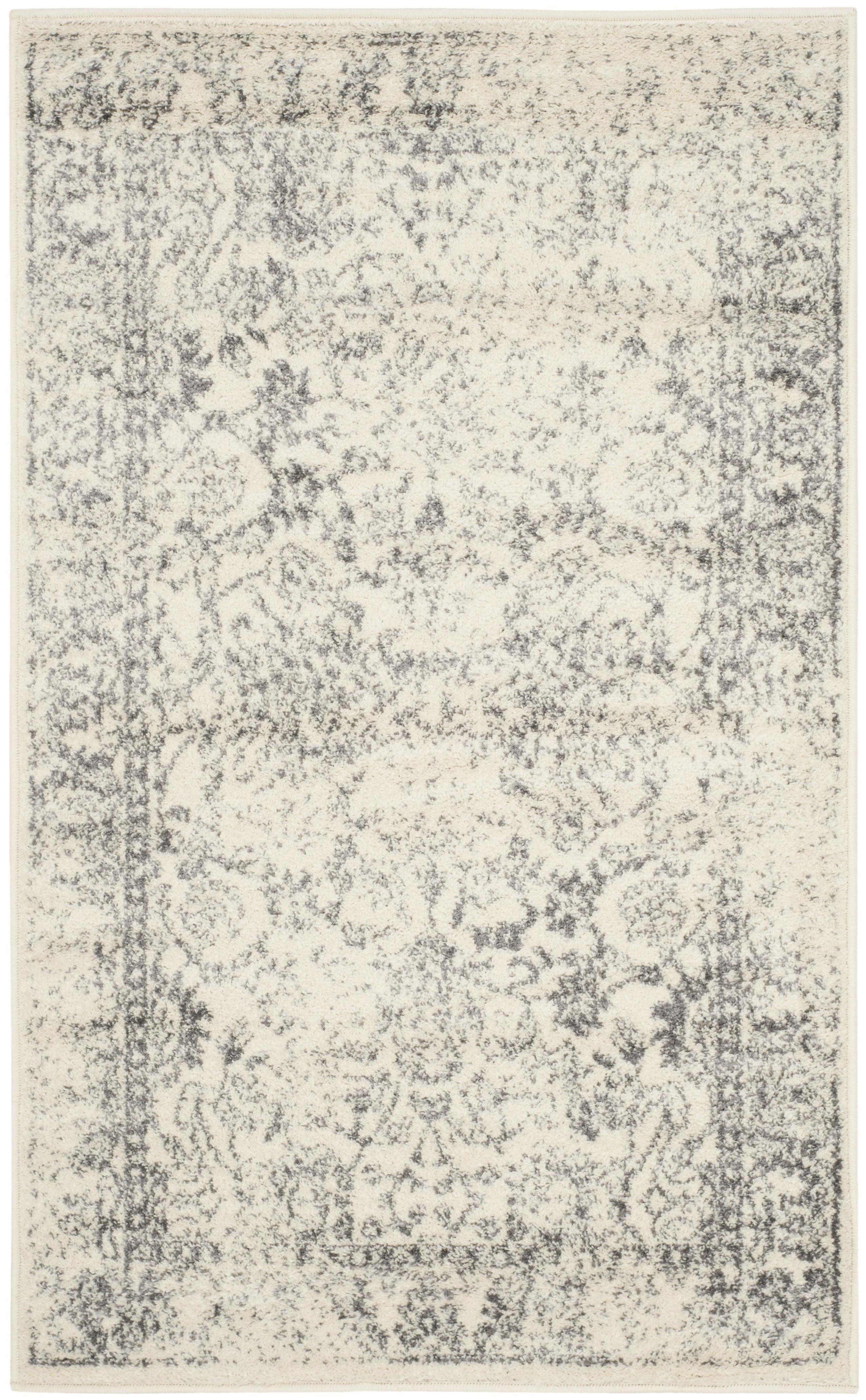 Adirondack ADR109 Machine Made Indoor Area Rug - Ivory/Silver - 4'x6' - Safavieh