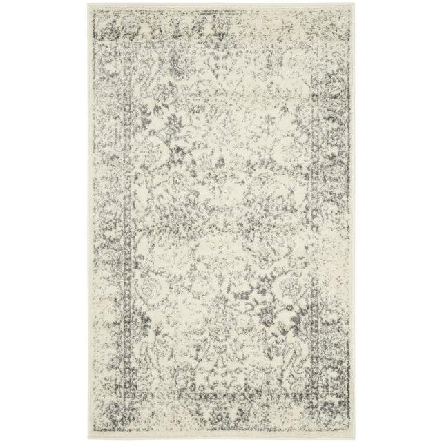 Adirondack ADR109 Machine Made Indoor Area Rug - Ivory/Silver - 4'x6' - Safavieh