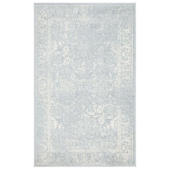 SAFAVIEH Adirondack Wyatt Traditional Distressed Area Rug, Slate/Ivory, 3' x 5'