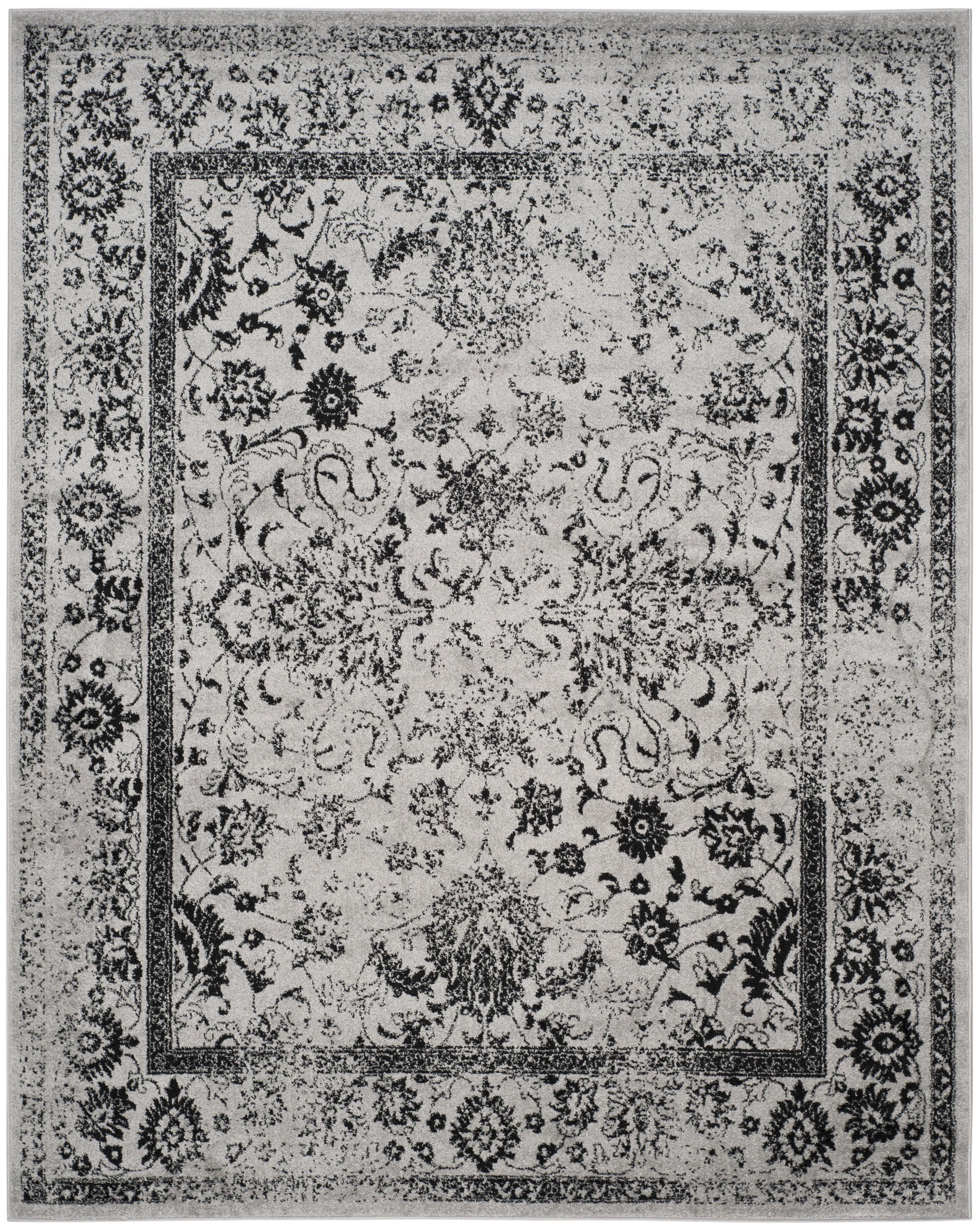 SAFAVIEH Adirondack Wyatt Distressed Area Rug, Grey/Black, 12' x 18'