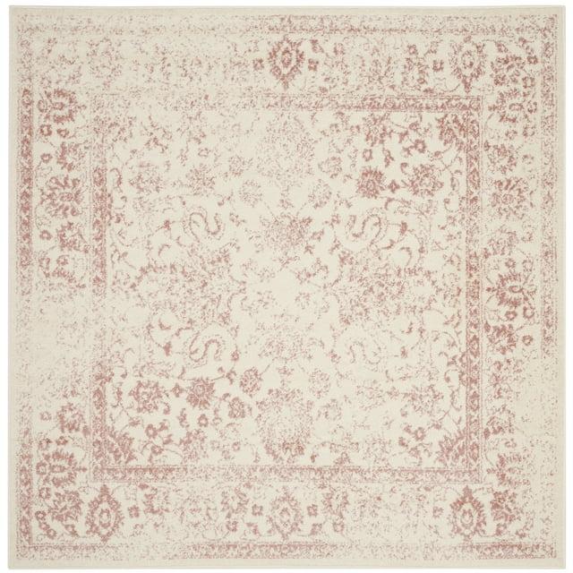 Adirondack ADR109 Machine Made Indoor Area Rug - Ivory/Rose - 5'x5' - Safavieh