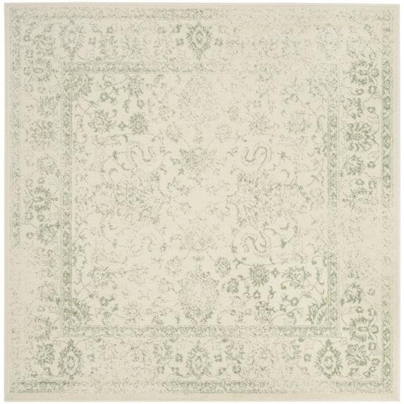 SAFAVIEH Adirondack Wyatt Traditional Distressed Area Rug, Ivory/Sage, 8' x 8' Square