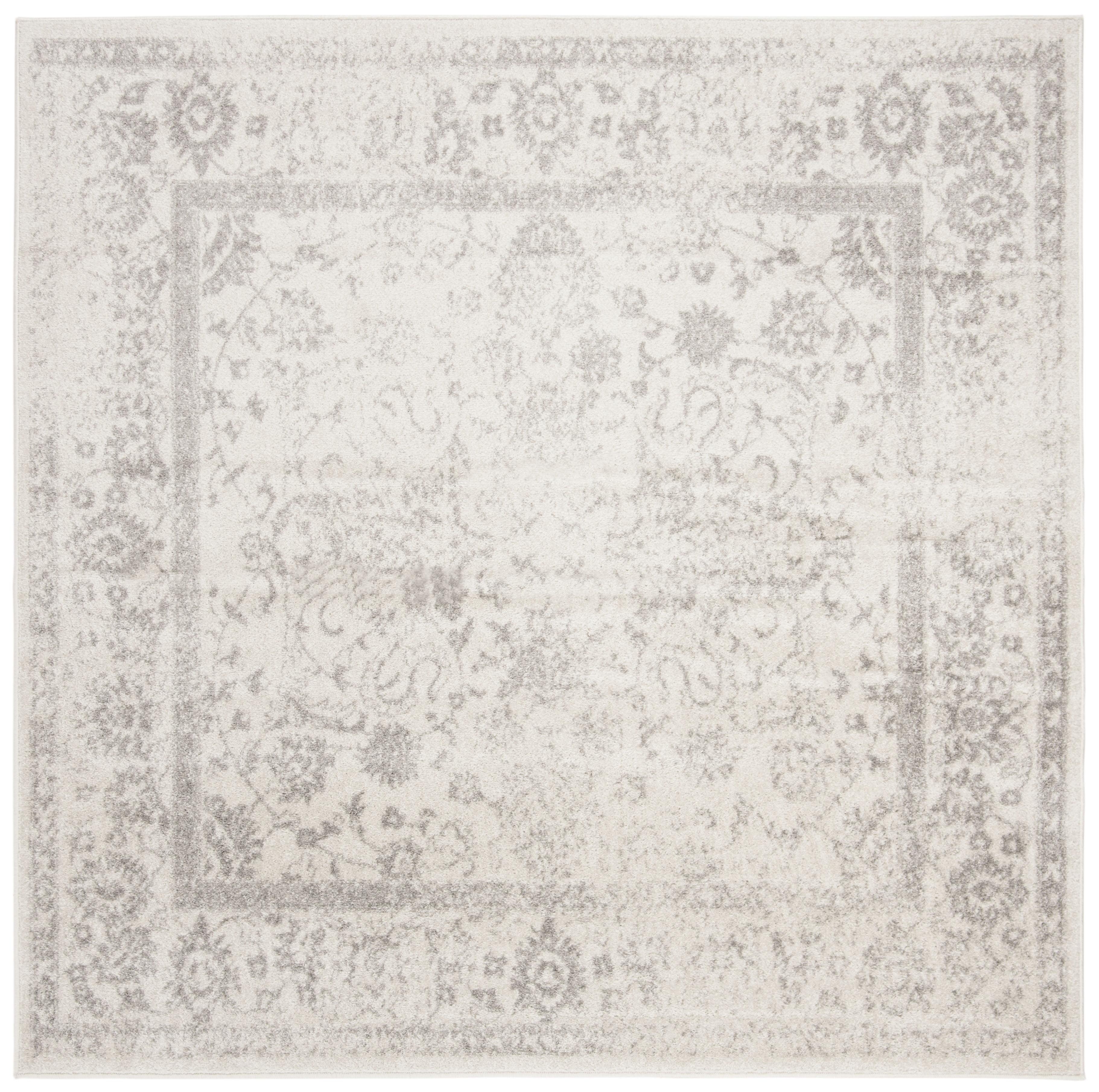 SAFAVIEH Adirondack Wyatt Traditional Area Rug, Ivory/Silver, 6'7" x 6'7" Square