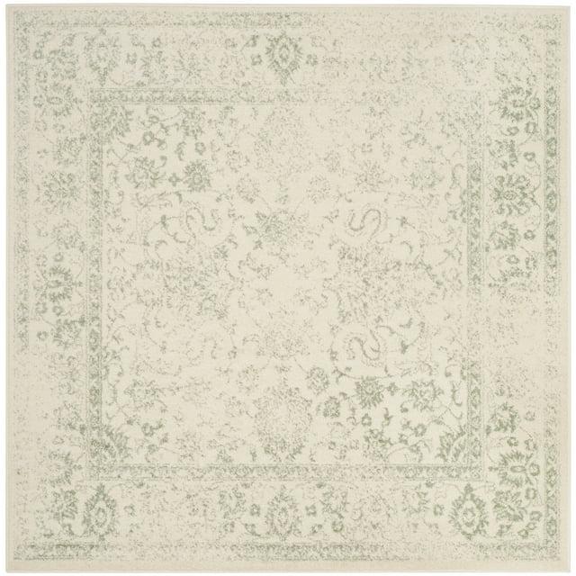 SAFAVIEH Adirondack Wyatt Traditional Area Rug, Ivory/Sage, 8' x 8' Square