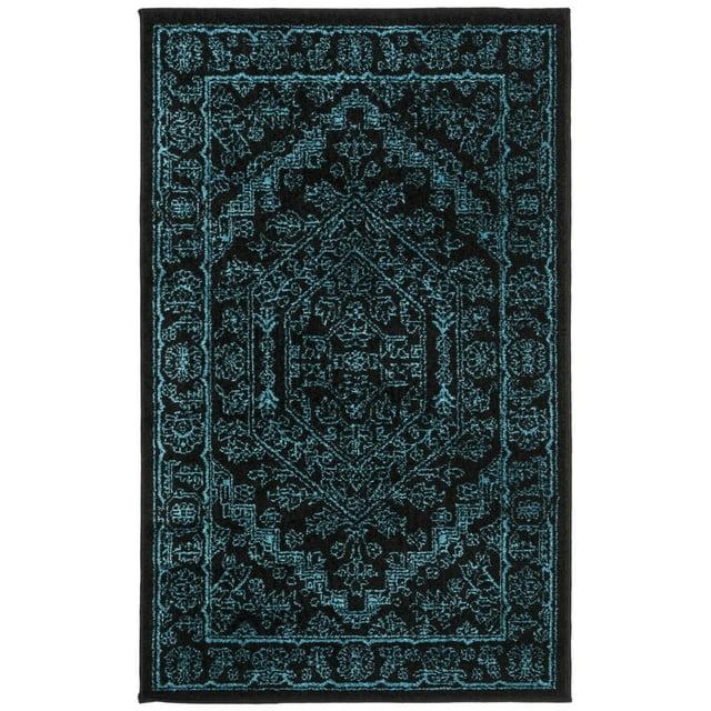 SAFAVIEH Adirondack Xavier Oriental Area Rug, Black/Teal, 4' x 6'
