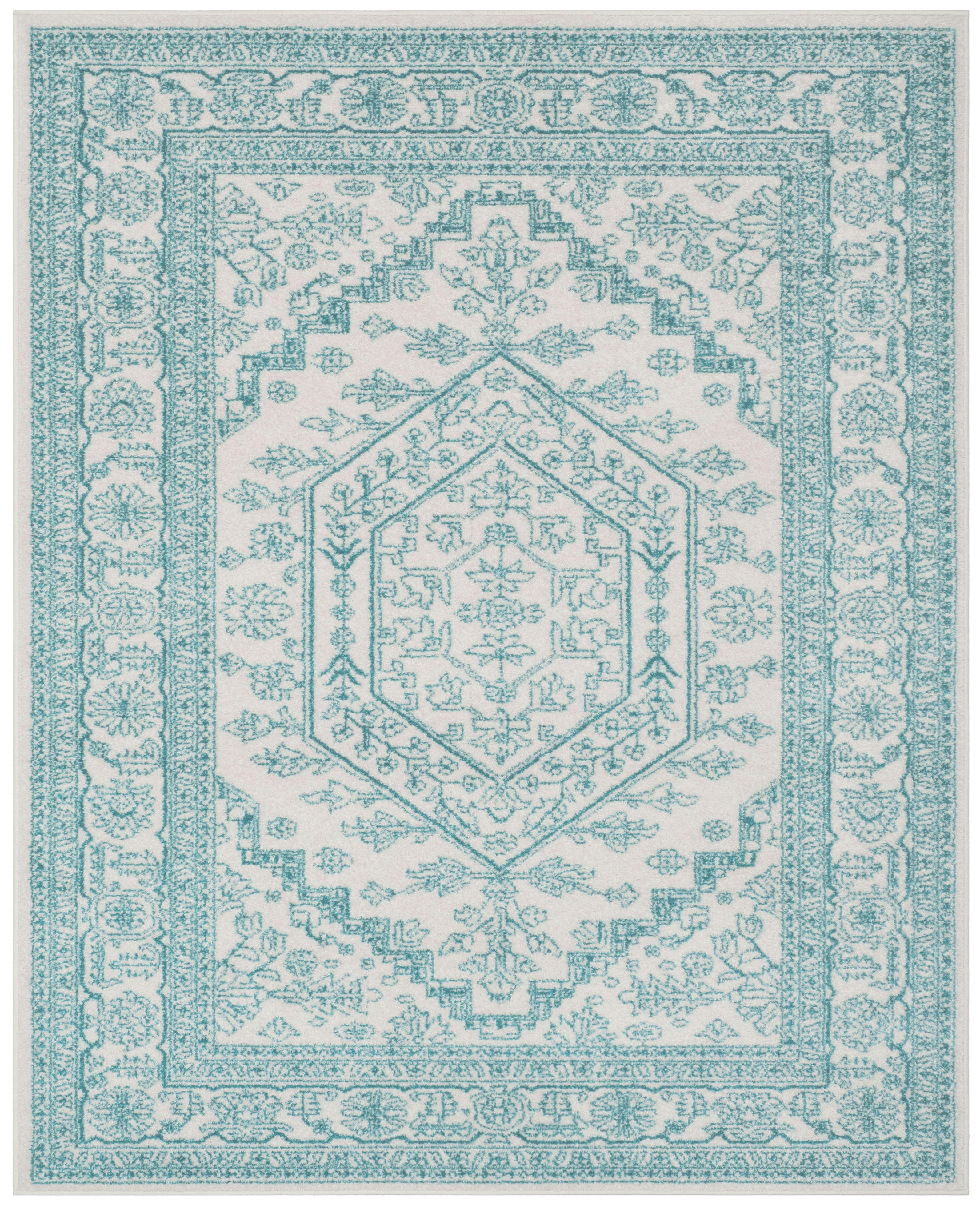 Adirondack ADR108 Power Loomed Area Rug - Ivory/Teal - 8'x10' - Safavieh.