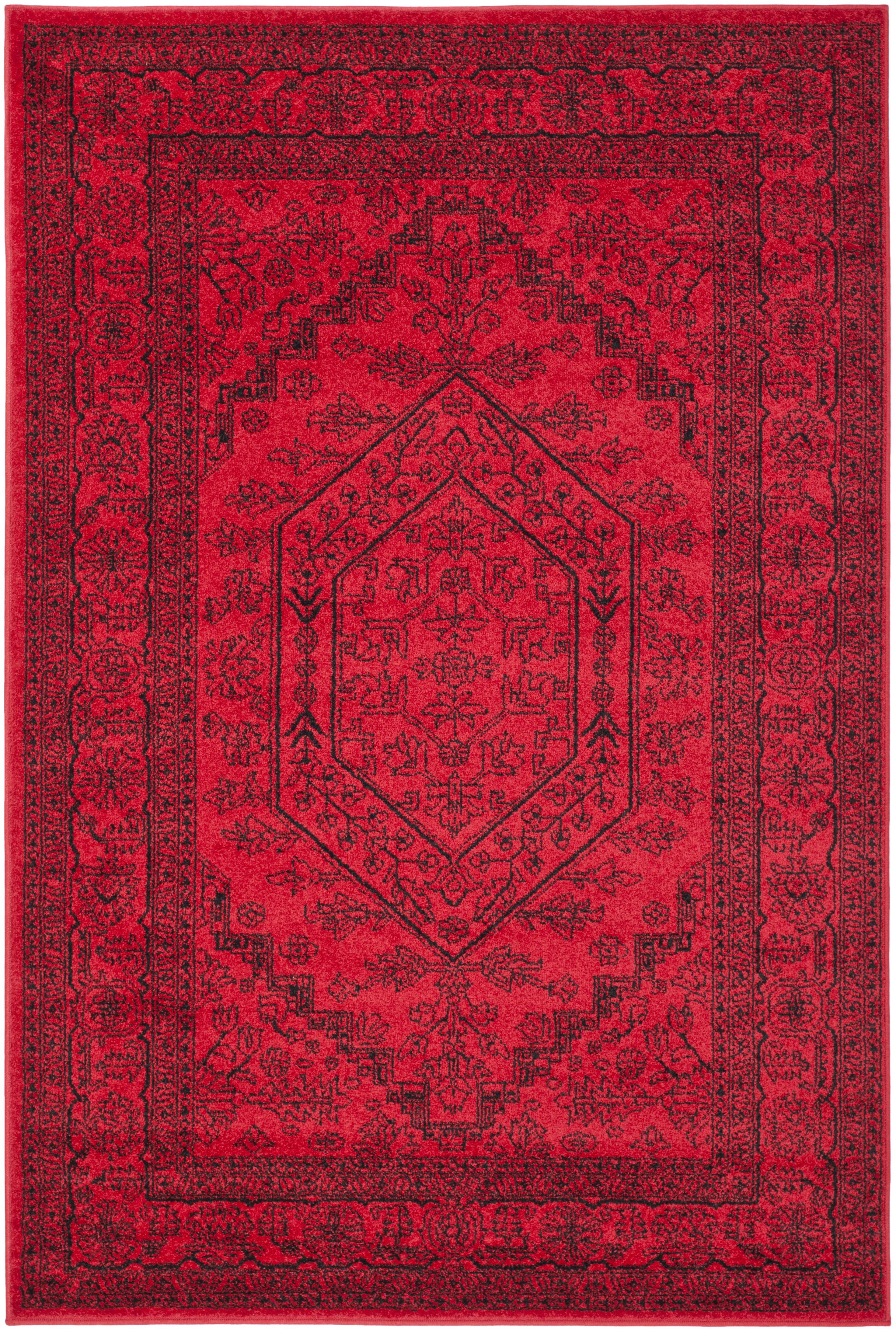 Adirondack ADR108 Power Loomed Area Rug - Red/Black - 6'x9' - Safavieh.