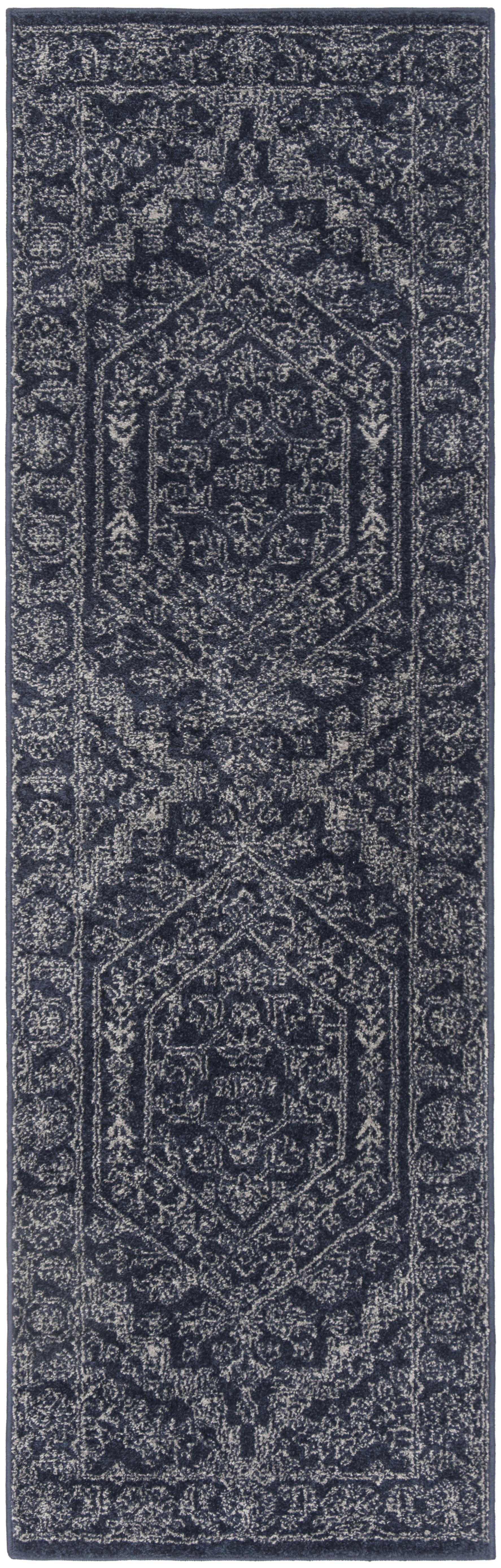 Adirondack ADR108 Power Loomed Runner Rug - Navy/Ivory - 2'6"x8' - Safavieh.