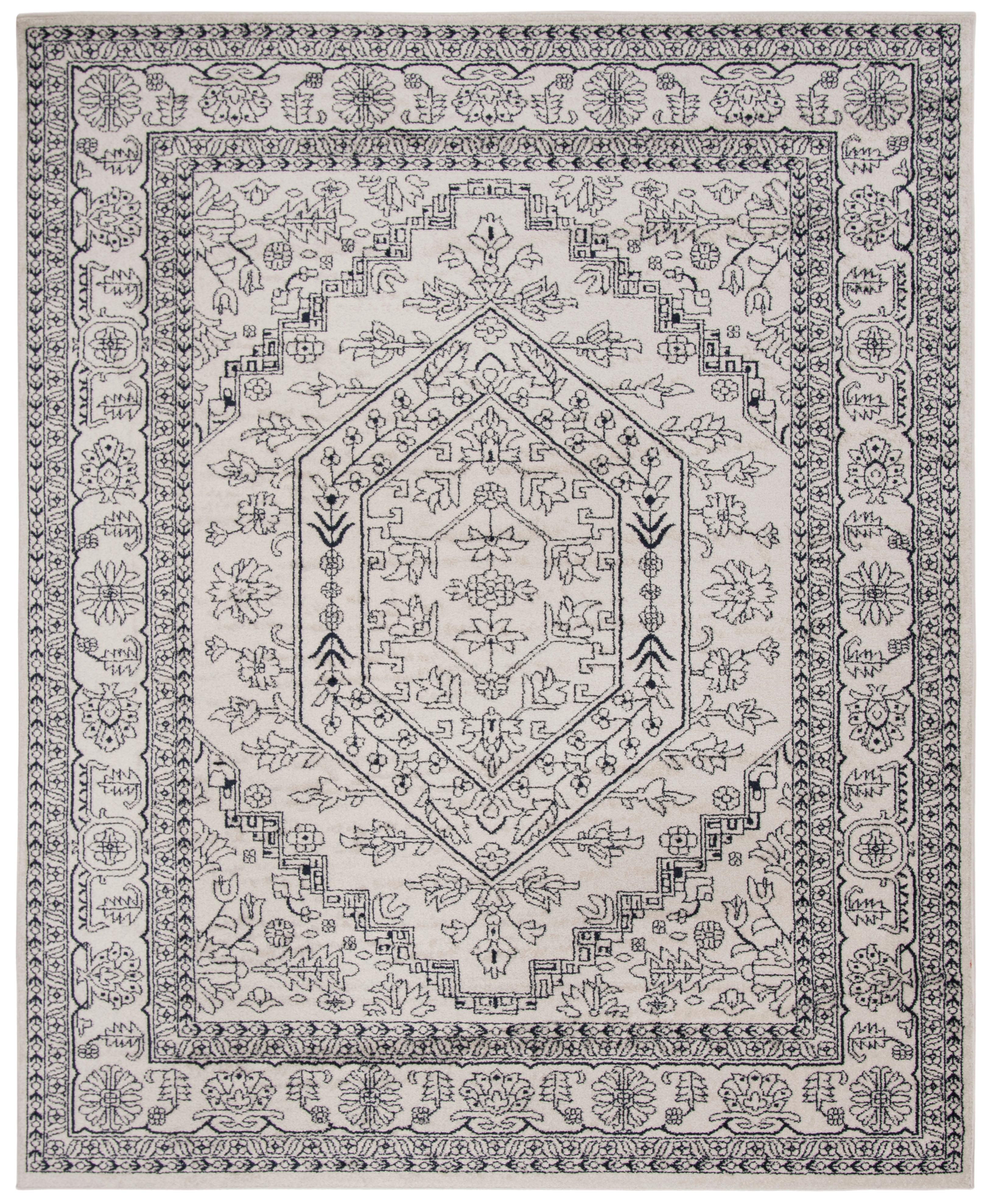 SAFAVIEH Adirondack Xavier Traditional Area Rug, Ivory/Navy, 10' x 14'