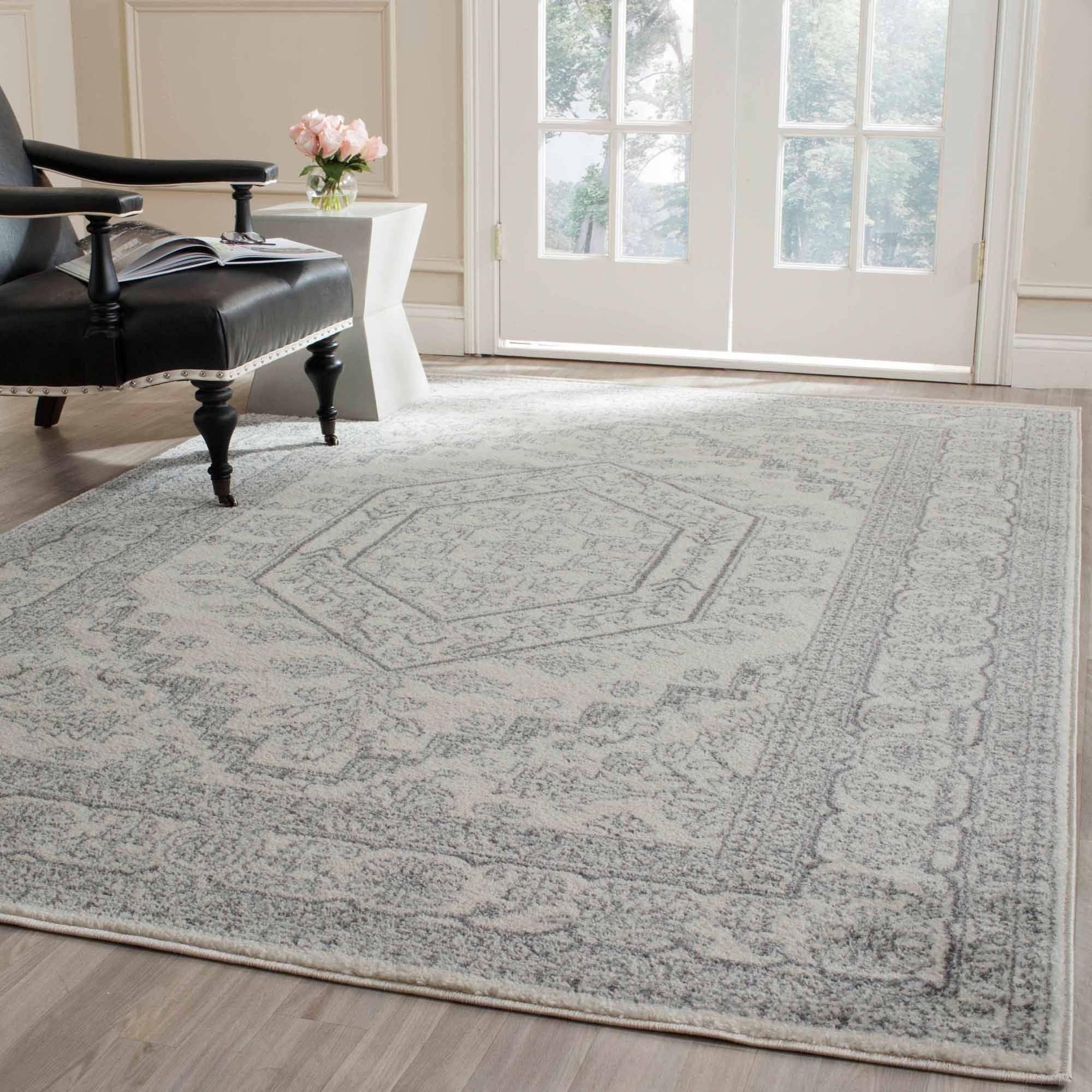 Adirondack ADR108 Power Loomed Area Rug - Ivory/Silver - 6'x9' - Safavieh.