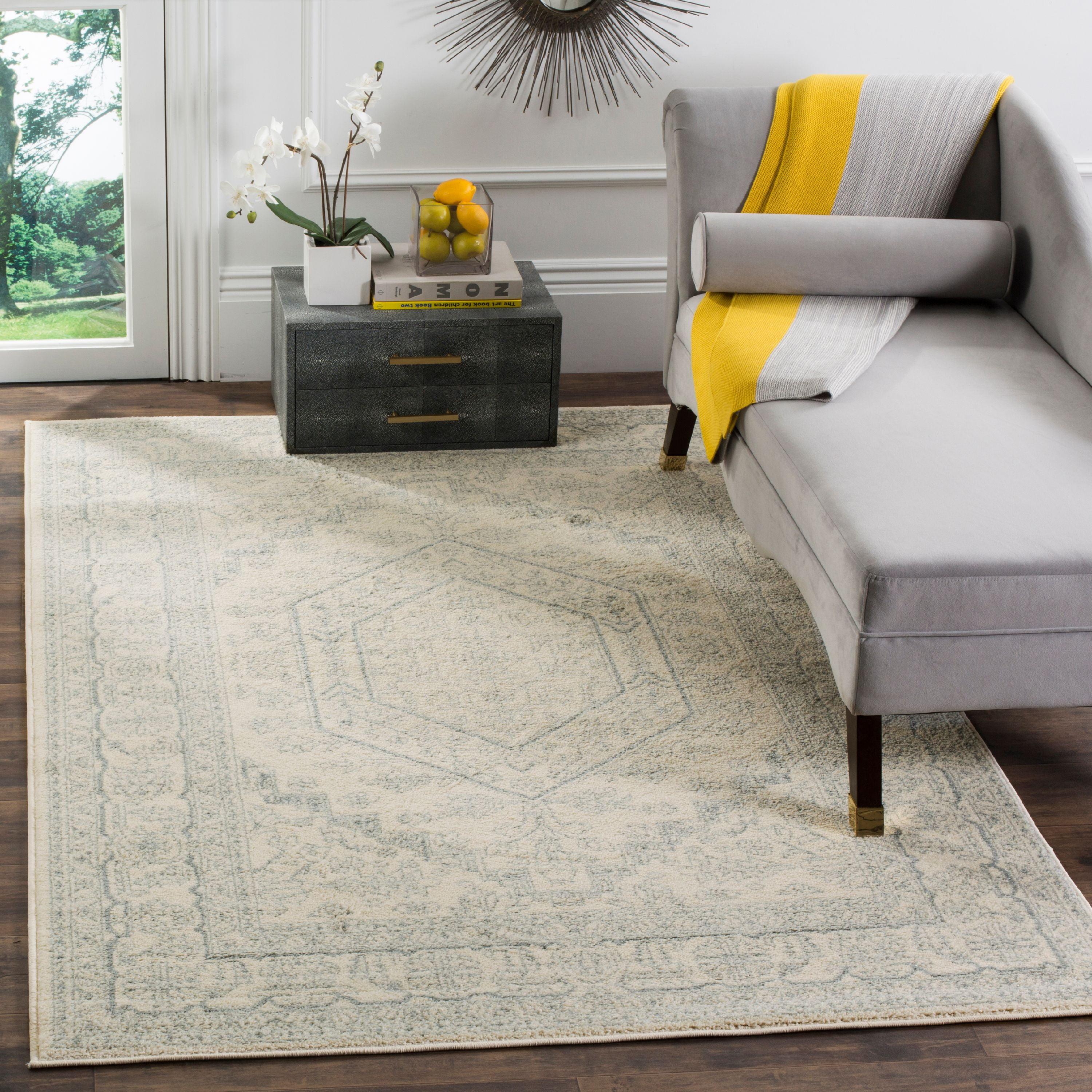 Adirondack ADR108 Power Loomed Area Rug - Ivory/Slate - 10'x14' - Safavieh.
