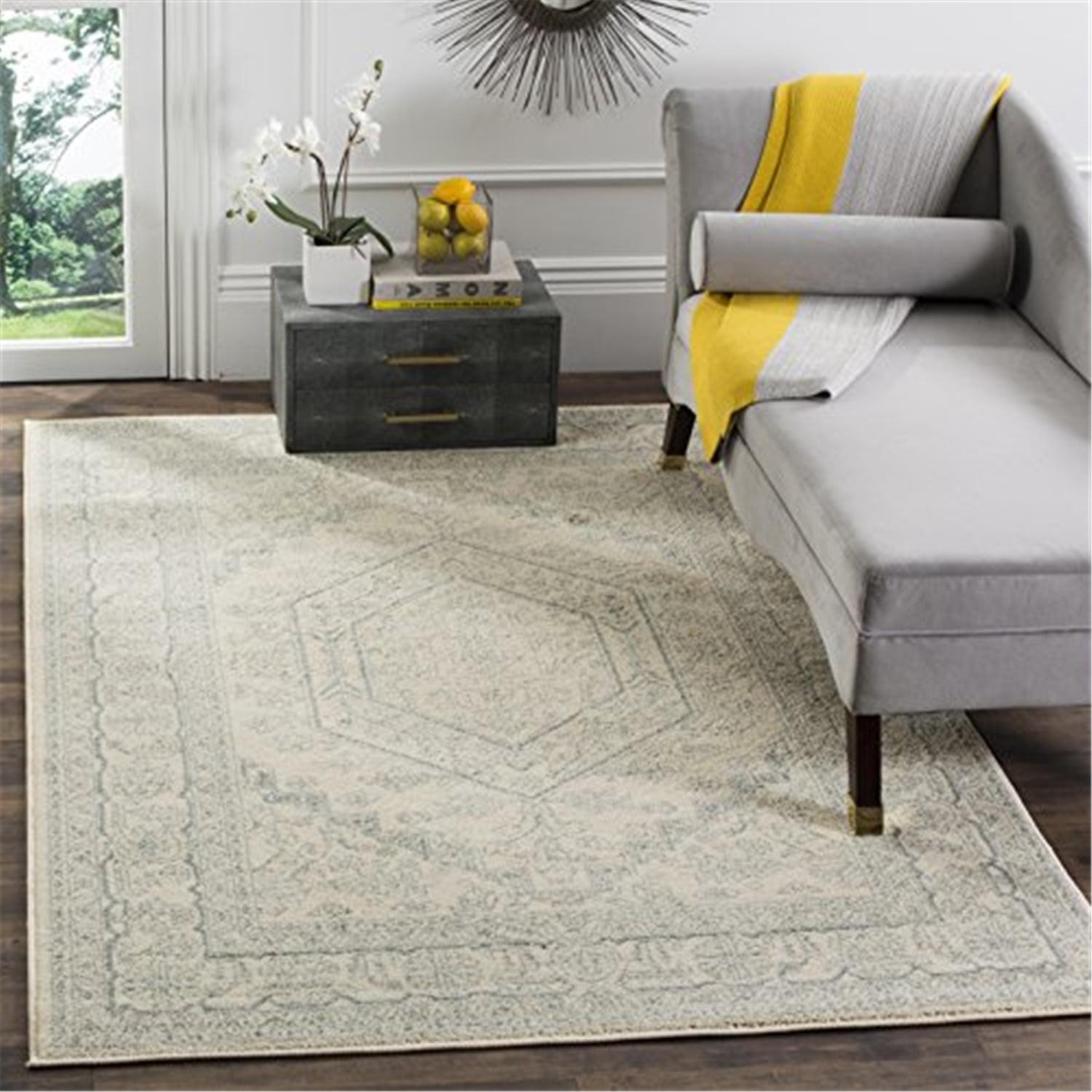 Adirondack ADR108 Power Loomed Area Rug - Ivory/Slate - 6'x6' - Safavieh.