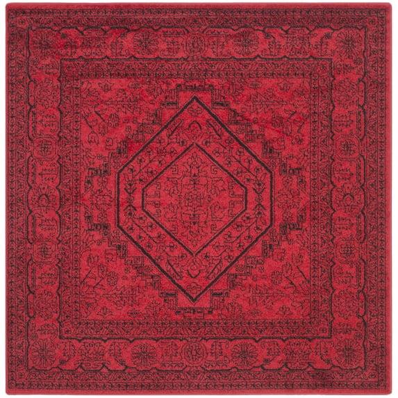 Adirondack ADR108 Power Loomed Area Rug - Red/Black - 4'x4' - Safavieh.