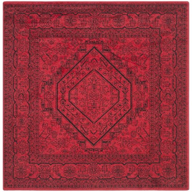 Adirondack ADR108 Power Loomed Area Rug - Red/Black - 4'x4' - Safavieh.